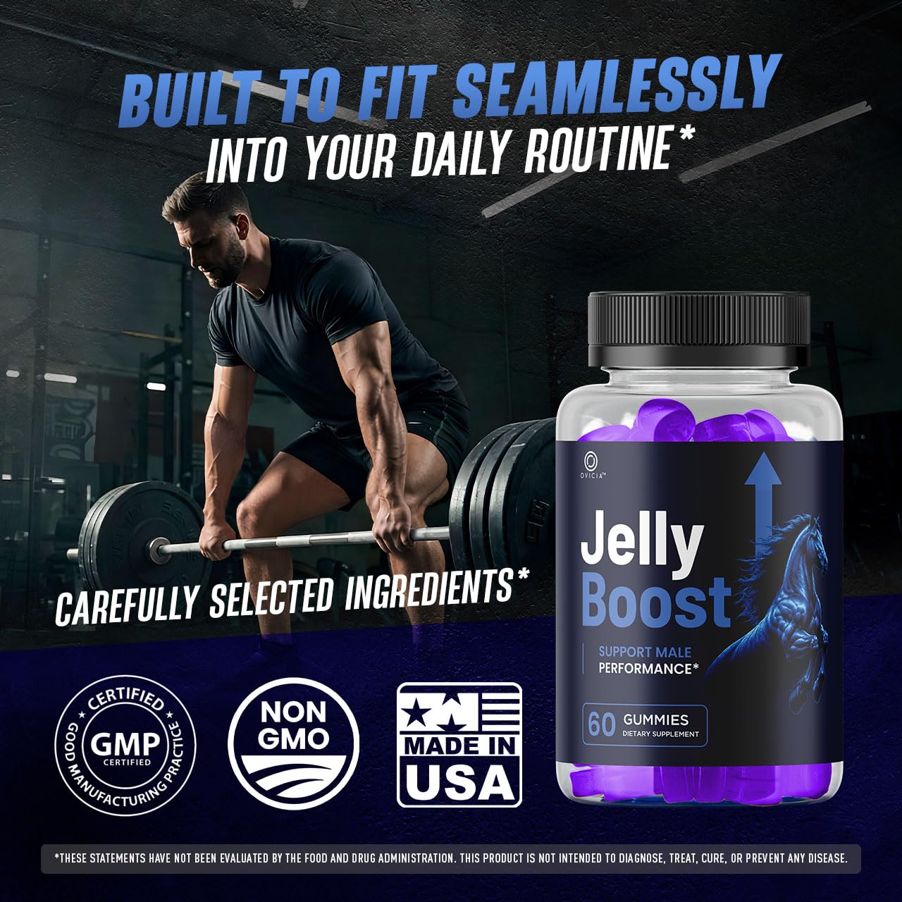 OVICIA Jelly Boost Gummies for Men - 60 Gummies