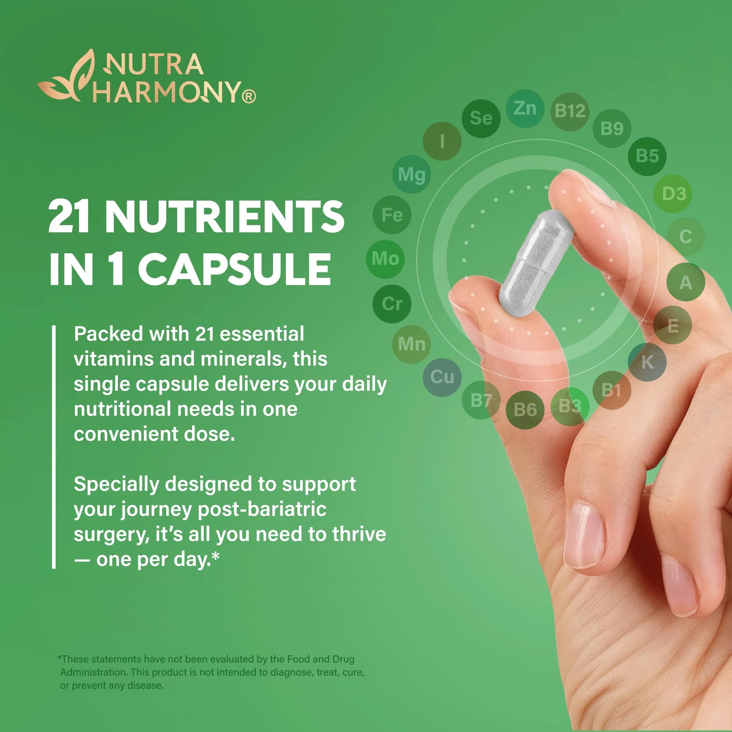 NUTRAHARMONY Bariatric Multivitamin Capsules 90 Count
