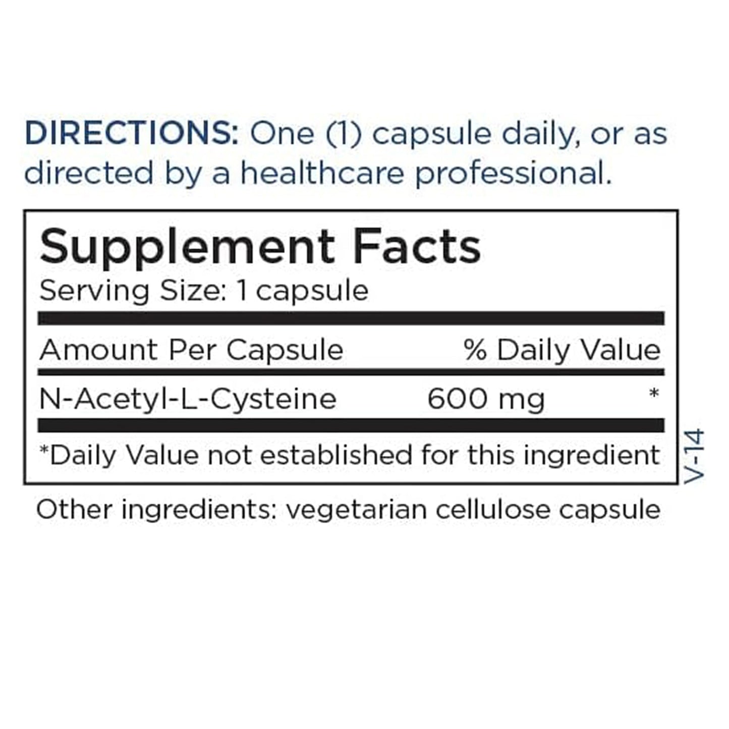 Metabolic Maintenance NAC N-Acetyl Cysteine 600 mg, 60 Capsules