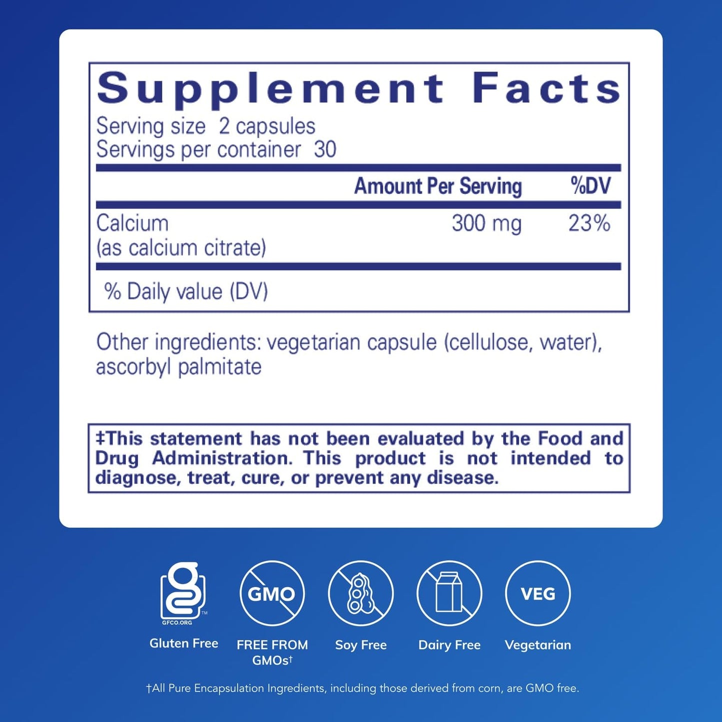 Pure Encapsulations Calcium (Citrate) Capsules, 60 Count