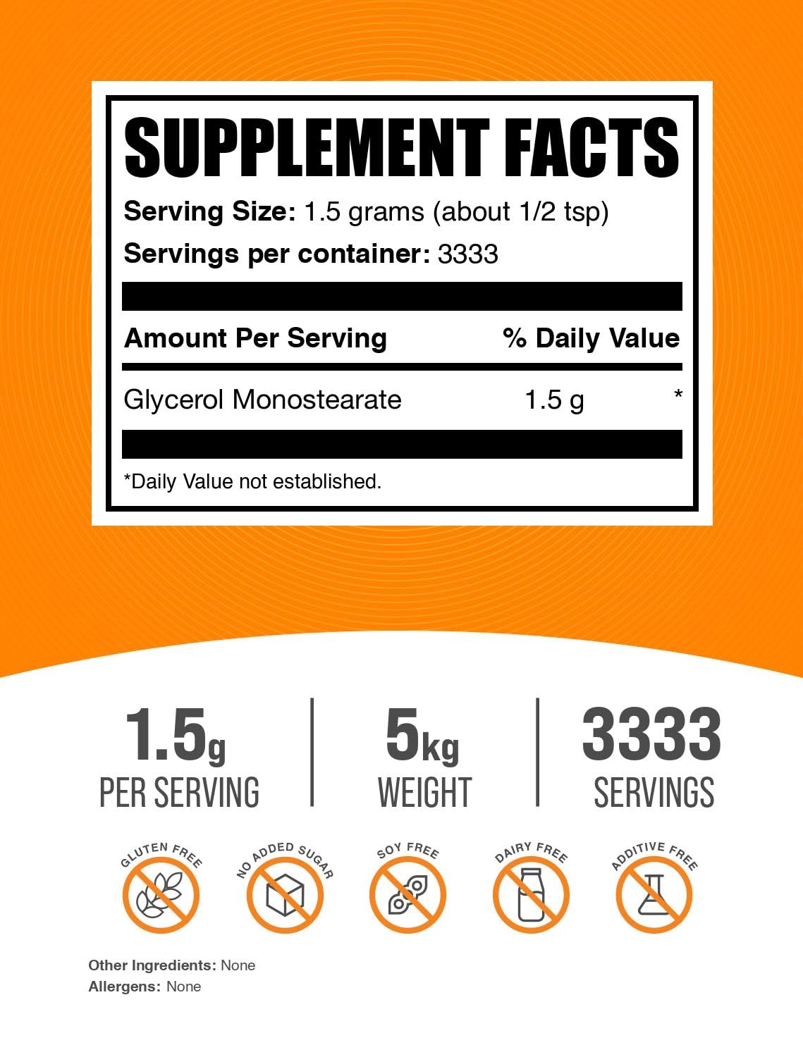BulkSupplements Glycerol Monostearate Powder 880