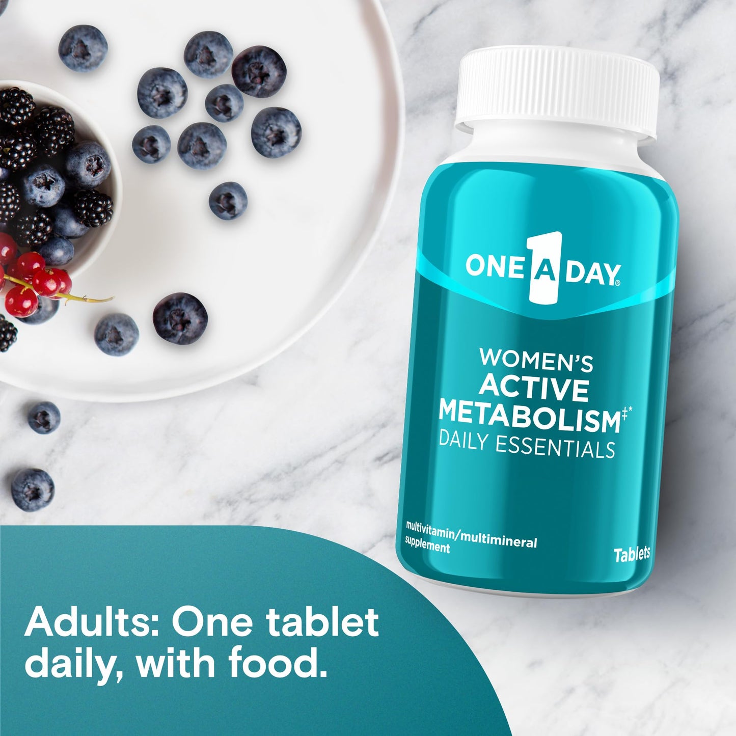ONE A DAY Women's Active Metabolism Daily Essential Multivitamin Tablets, 120 Count