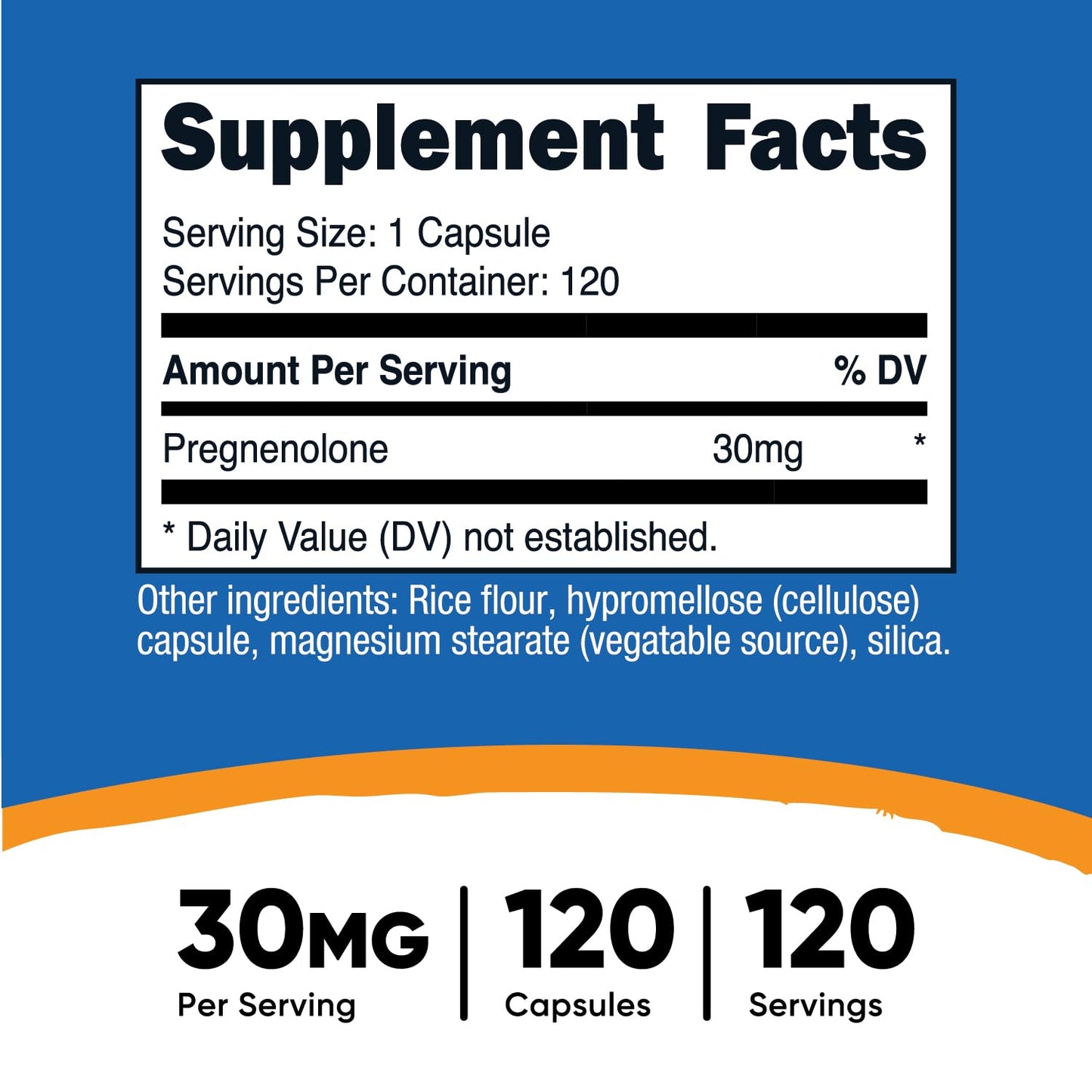 Nutricost Pregnenolone 30mg Capsules, 120 Count