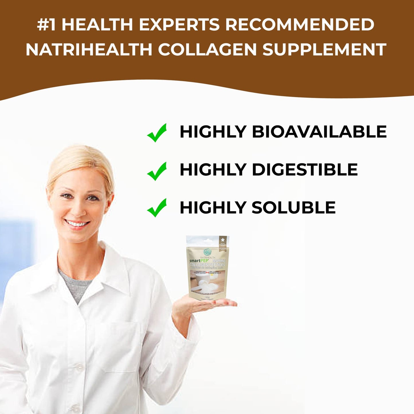 Natrihealth SmartPEP Hydrolized Marine Collagen Peptides Powder 3.52 Ounce