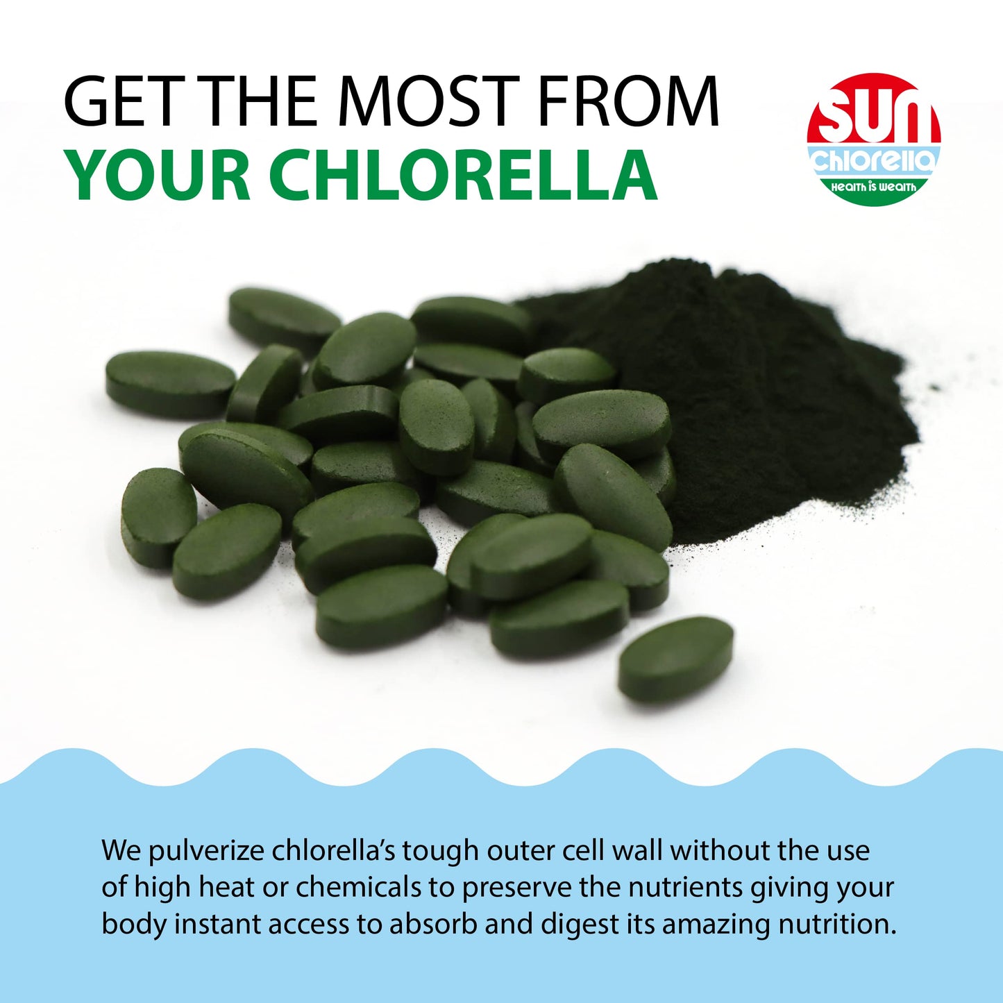 Sun Chlorella A Tablets 500 mg, 600 Tablets