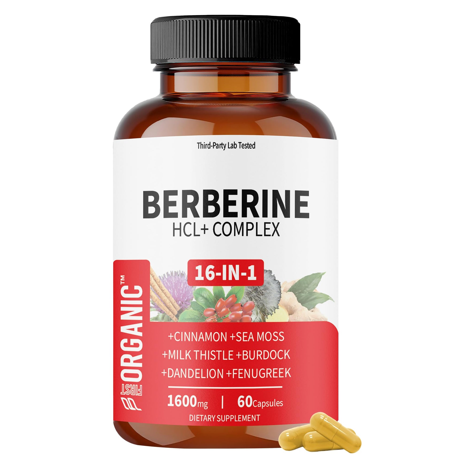FIRSTORGANIC Berberine Complex 60 Capsules