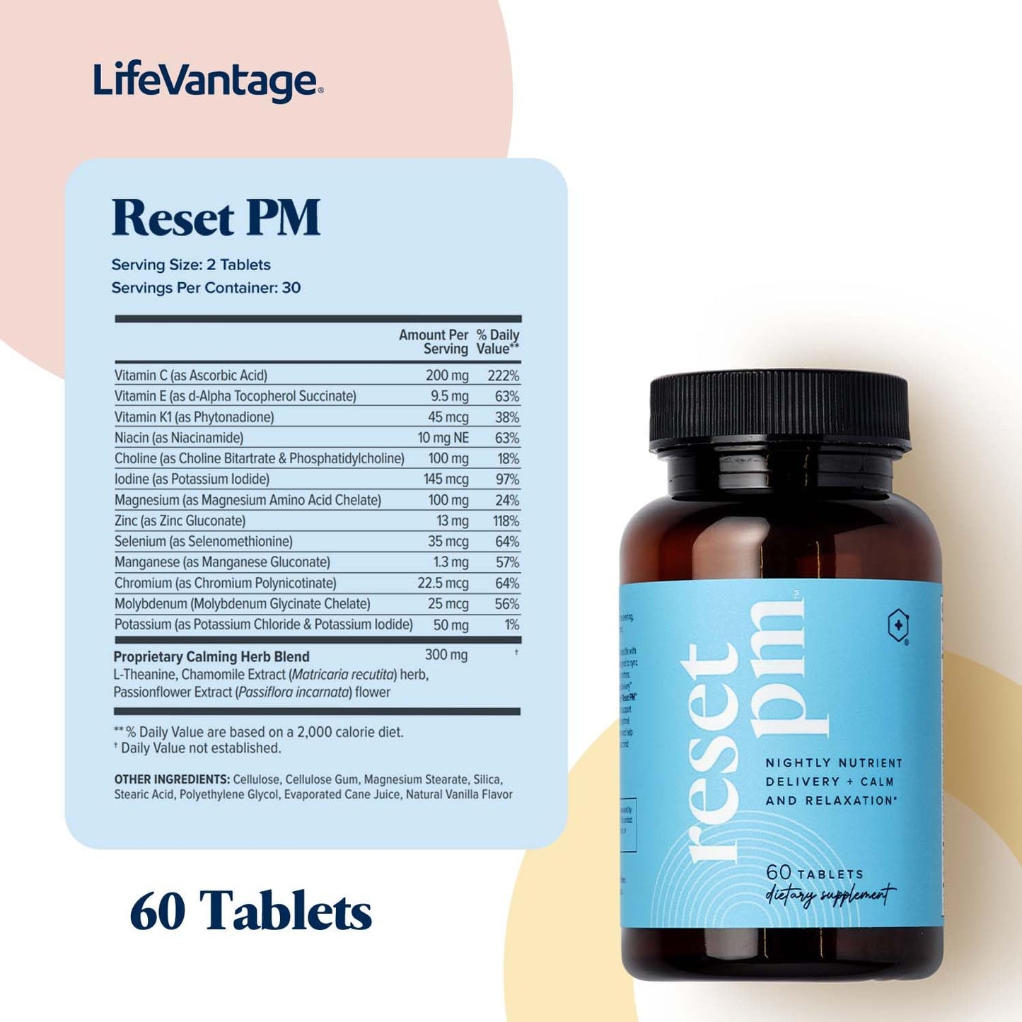LifeVantage Reset PM Advanced Multi-Nutrient Supplement, 60 Tablets