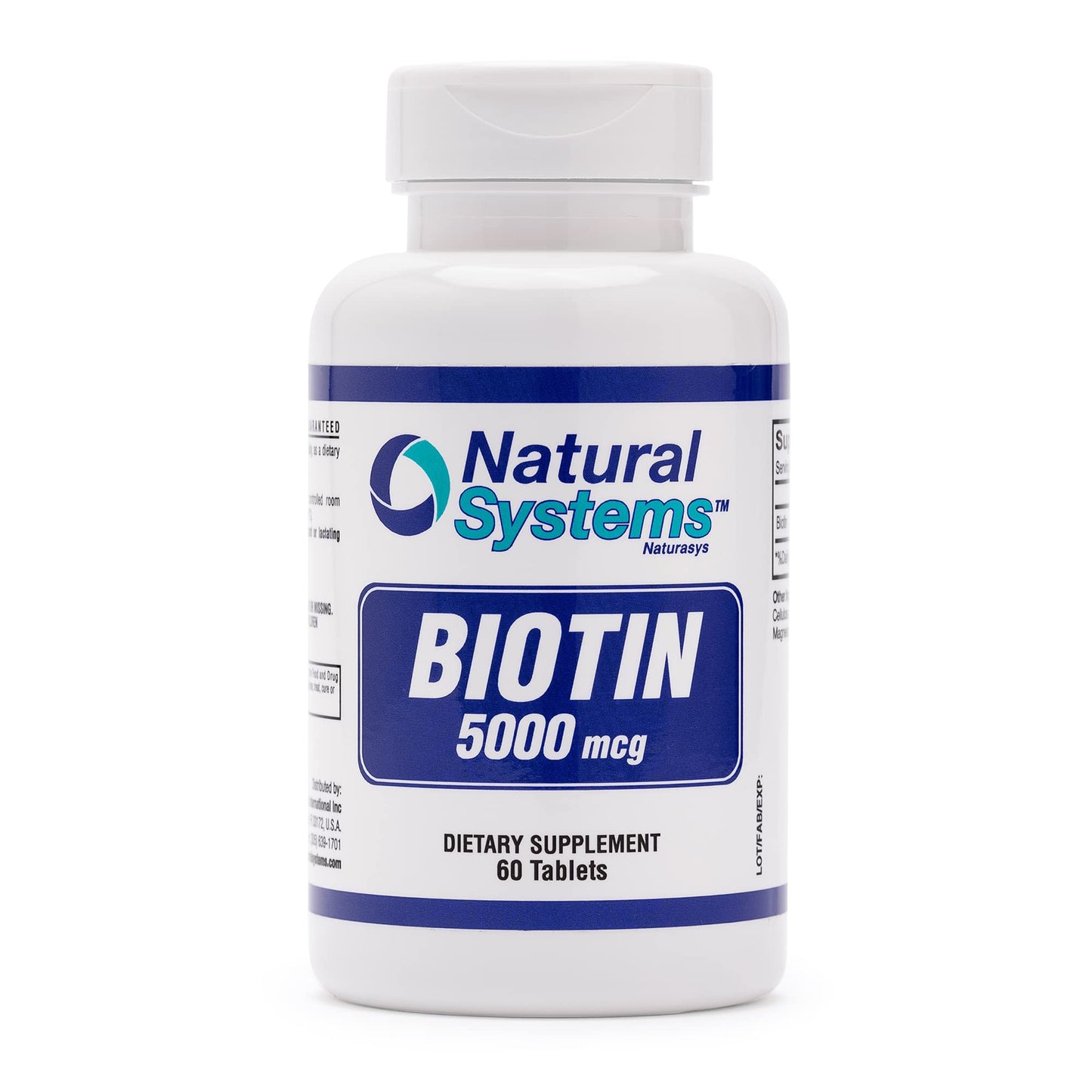 Natural Systems Naturasys Biotin 5000 mcg Tablets, 60 Count