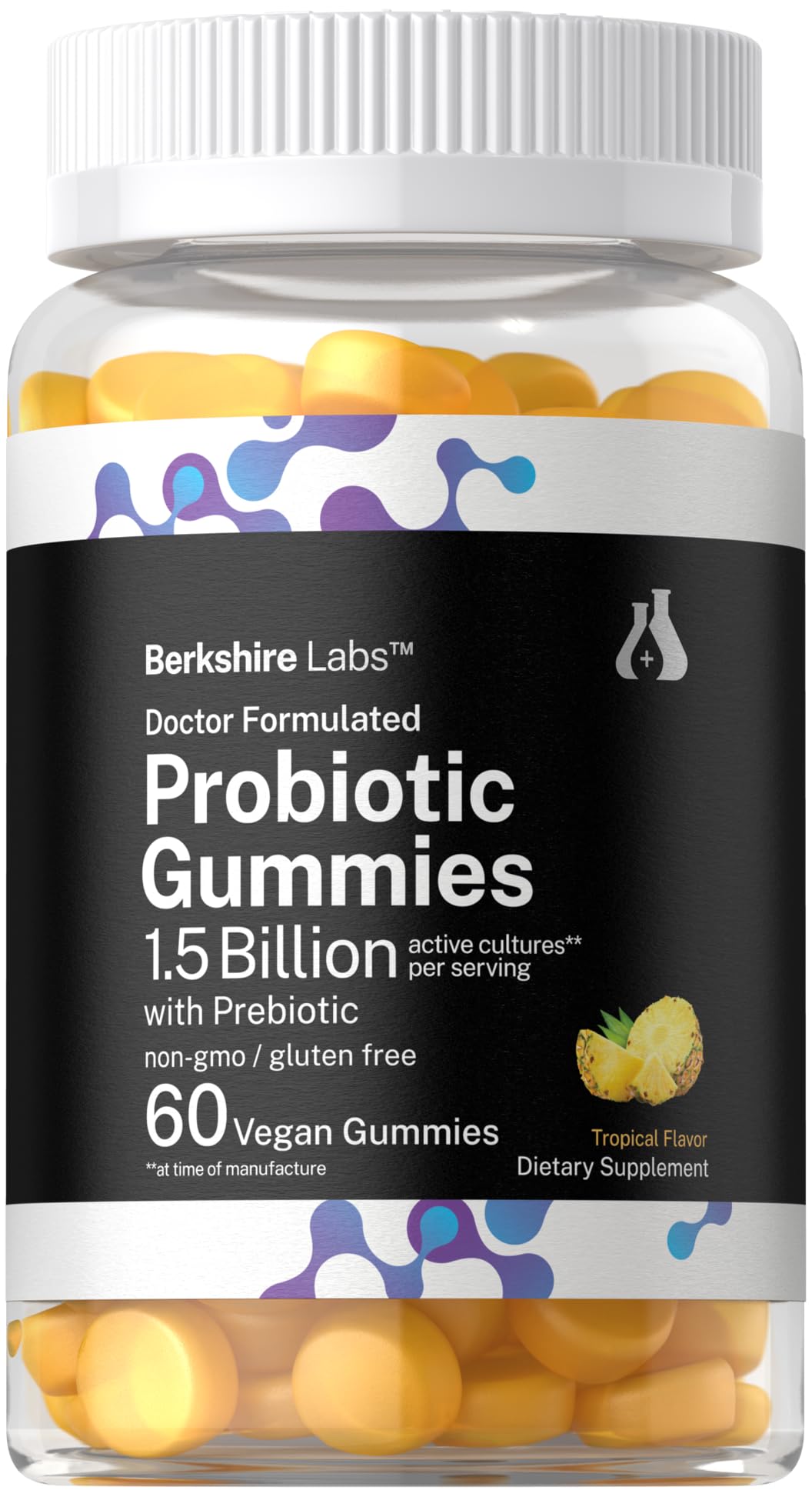 Horbäach Probiotic Gummies 1.5 Billion CFU, 60 Gummies