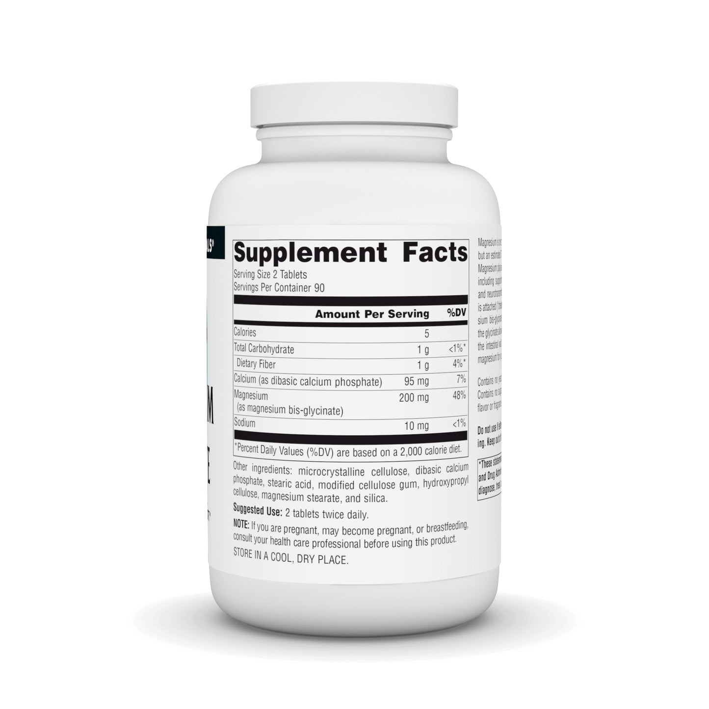 Source Naturals Magnesium Glycinate, Chelated for High Absorption | For Calm Energy, Bone & Heart Support*, 200 mg per Serving, 180 Tablets