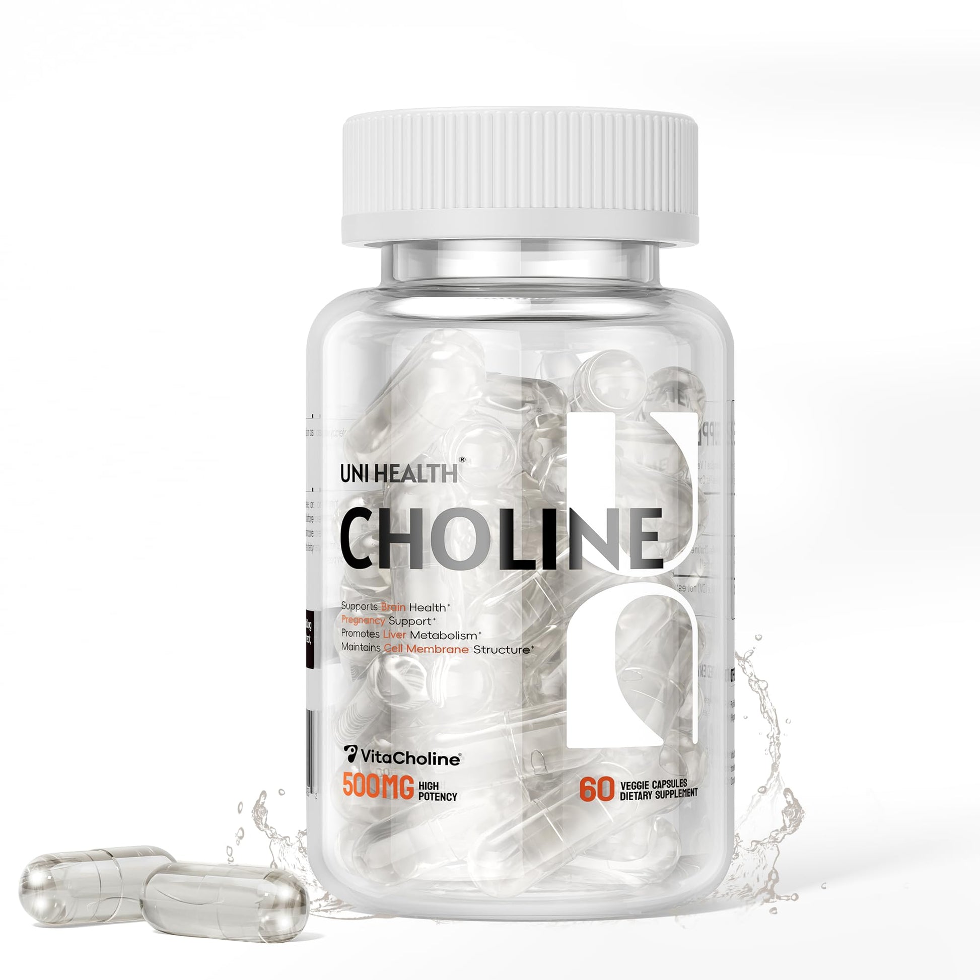 UniHealth Choline 500 mg with VitaCholine, 60 Capsules