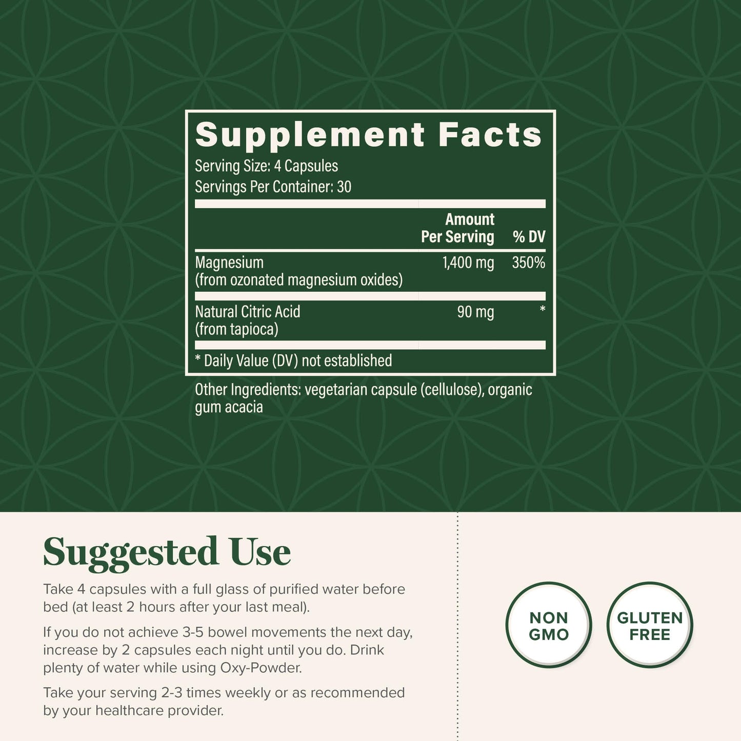 Global Healing Center Oxy-Powder Oxygen Based Safe and Natural Colon Cleanser and Relief from Occasional Constipation, 120 Capsules