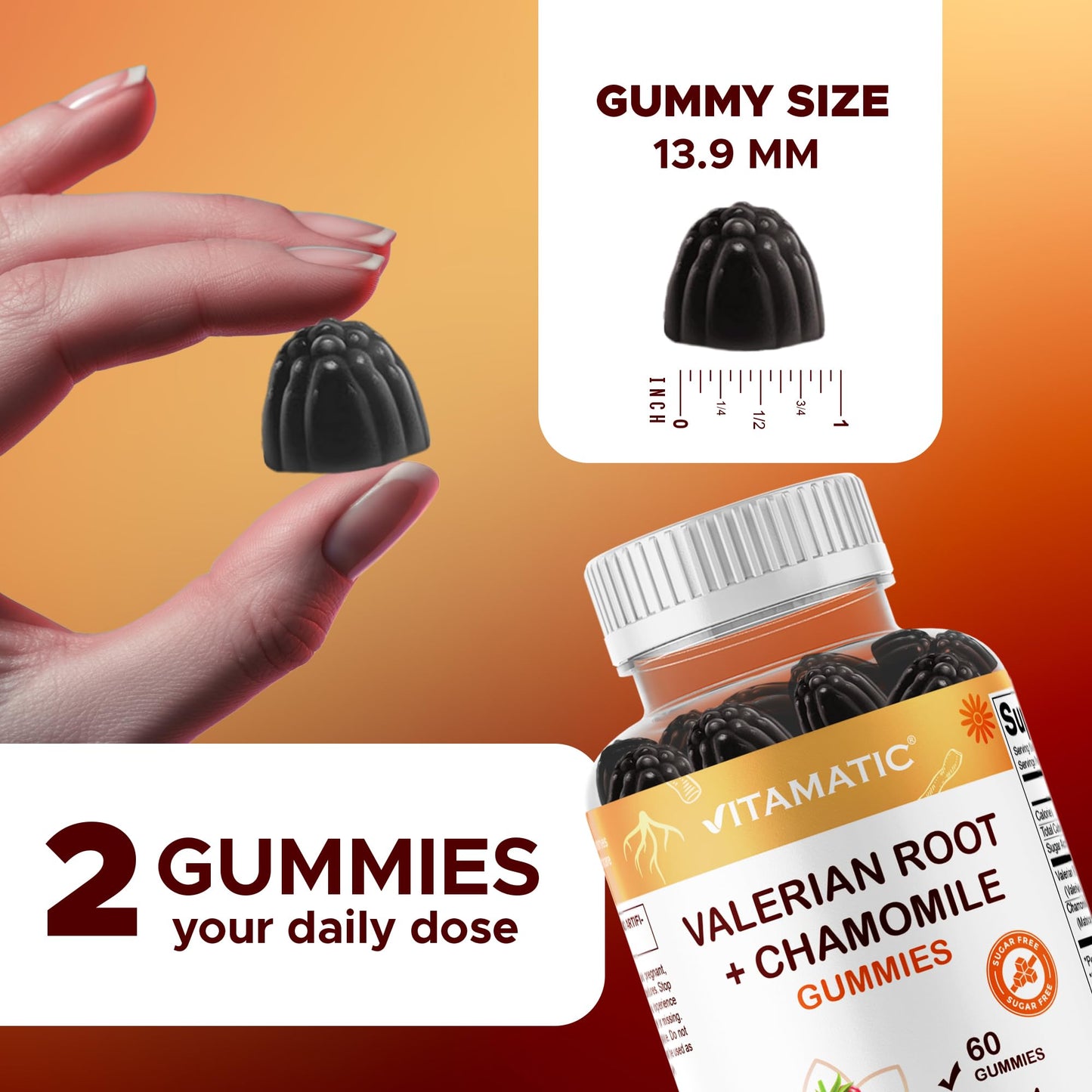 Vitamatic Valerian Root & Chamomile Gummies 120 Count