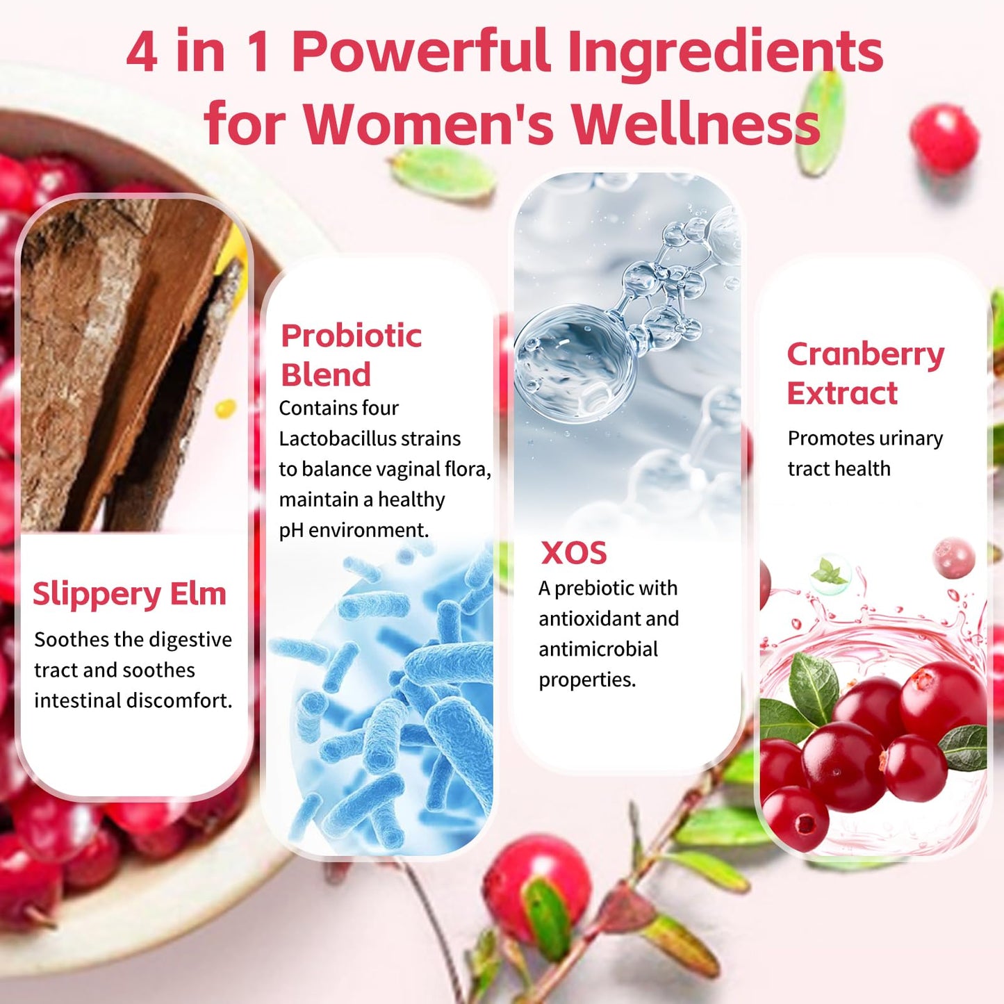 Wordln Women Probiotic Gummies for Feminine Health, 60 Count