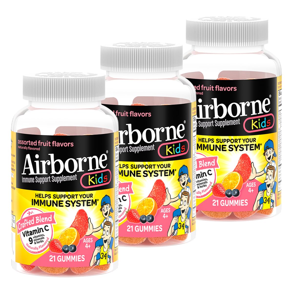 Airborne Vitamin C + Zinc Immune Support Gummies for Kids, 63 Gummies