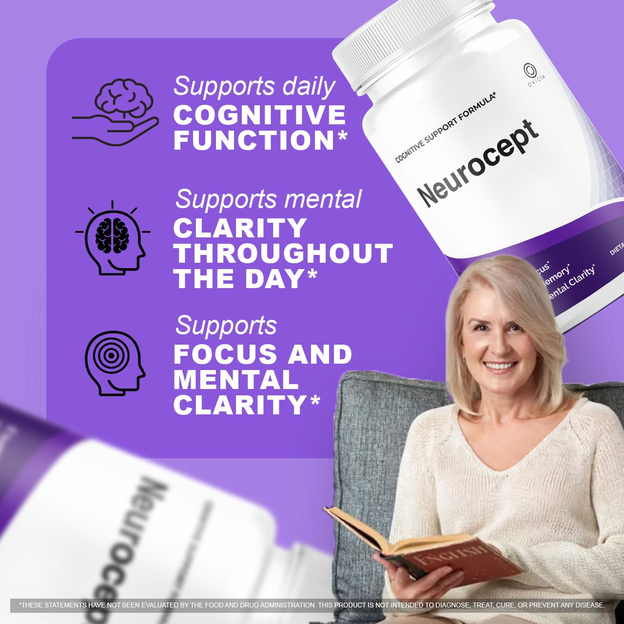OVICIA Neurocept Memory Advanced Formula Brain Support Capsules, 120 Capsules