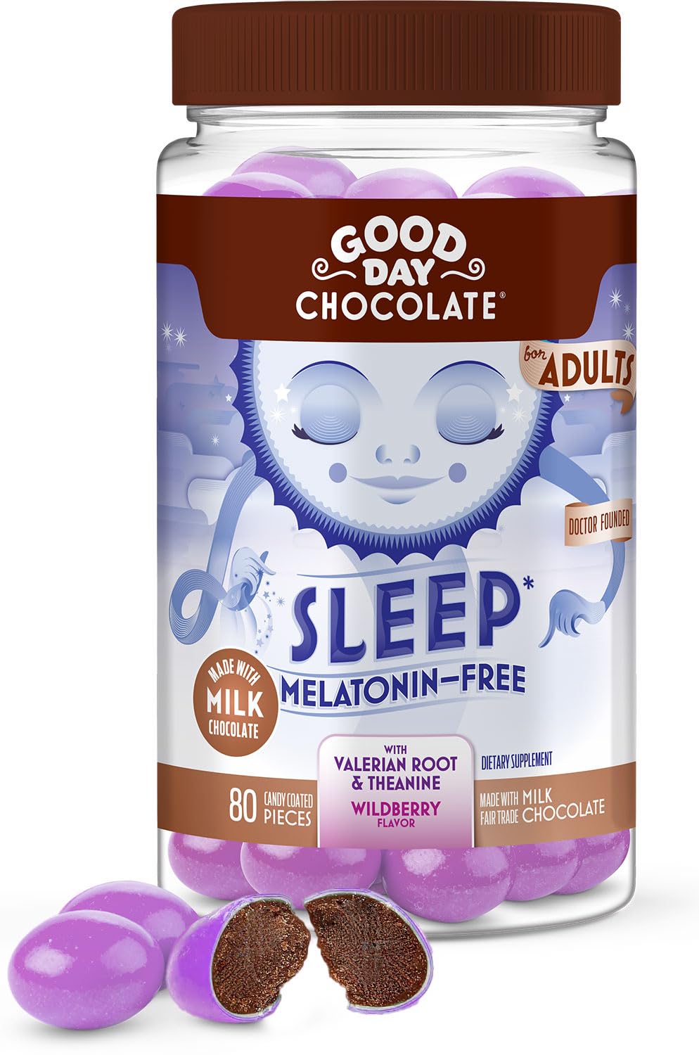 Good Day Chocolate Milk Chocolate Valerian Root Sleep Chewable 80 Count