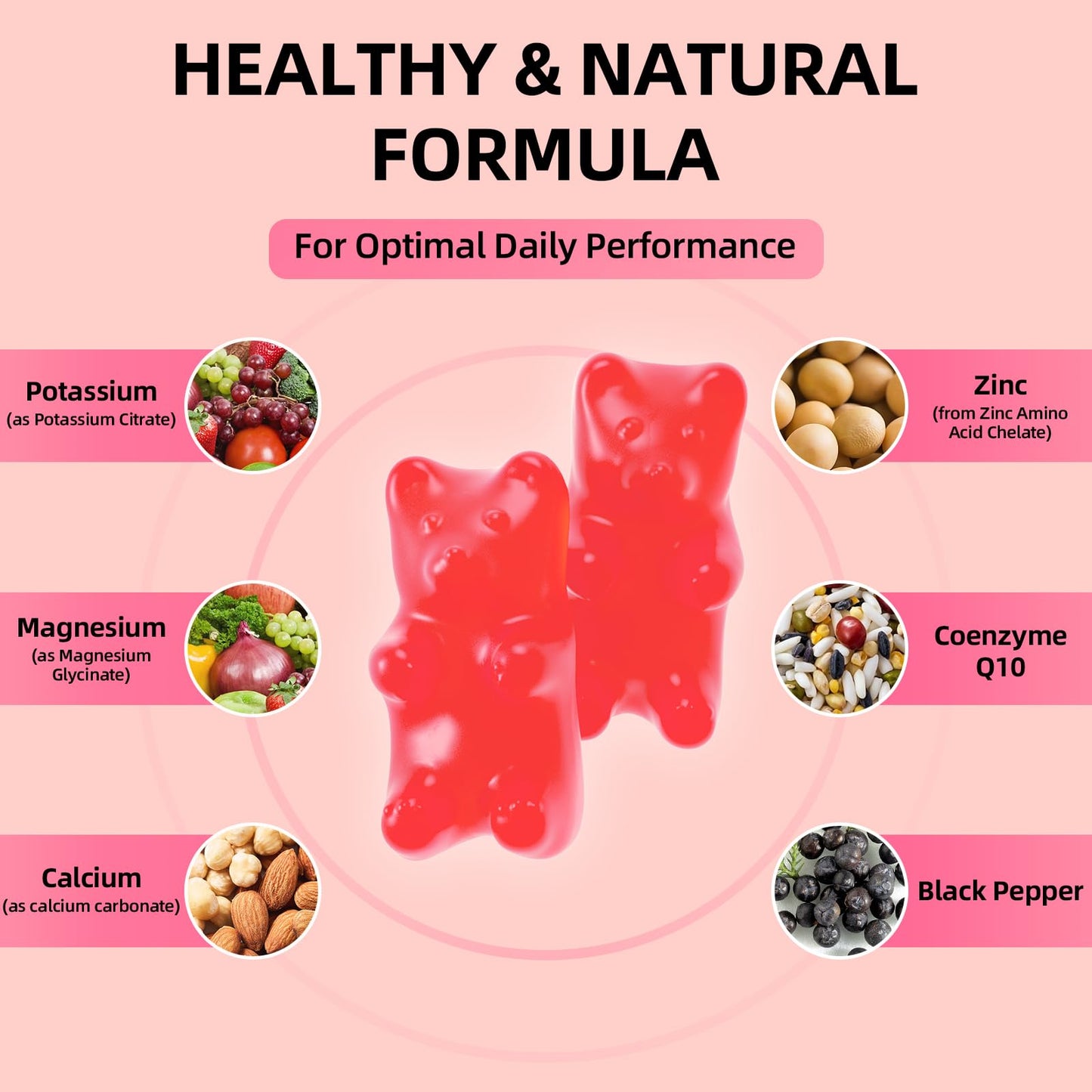 GrnLife Potassium Magnesium Supplement Gummies, 60 Count