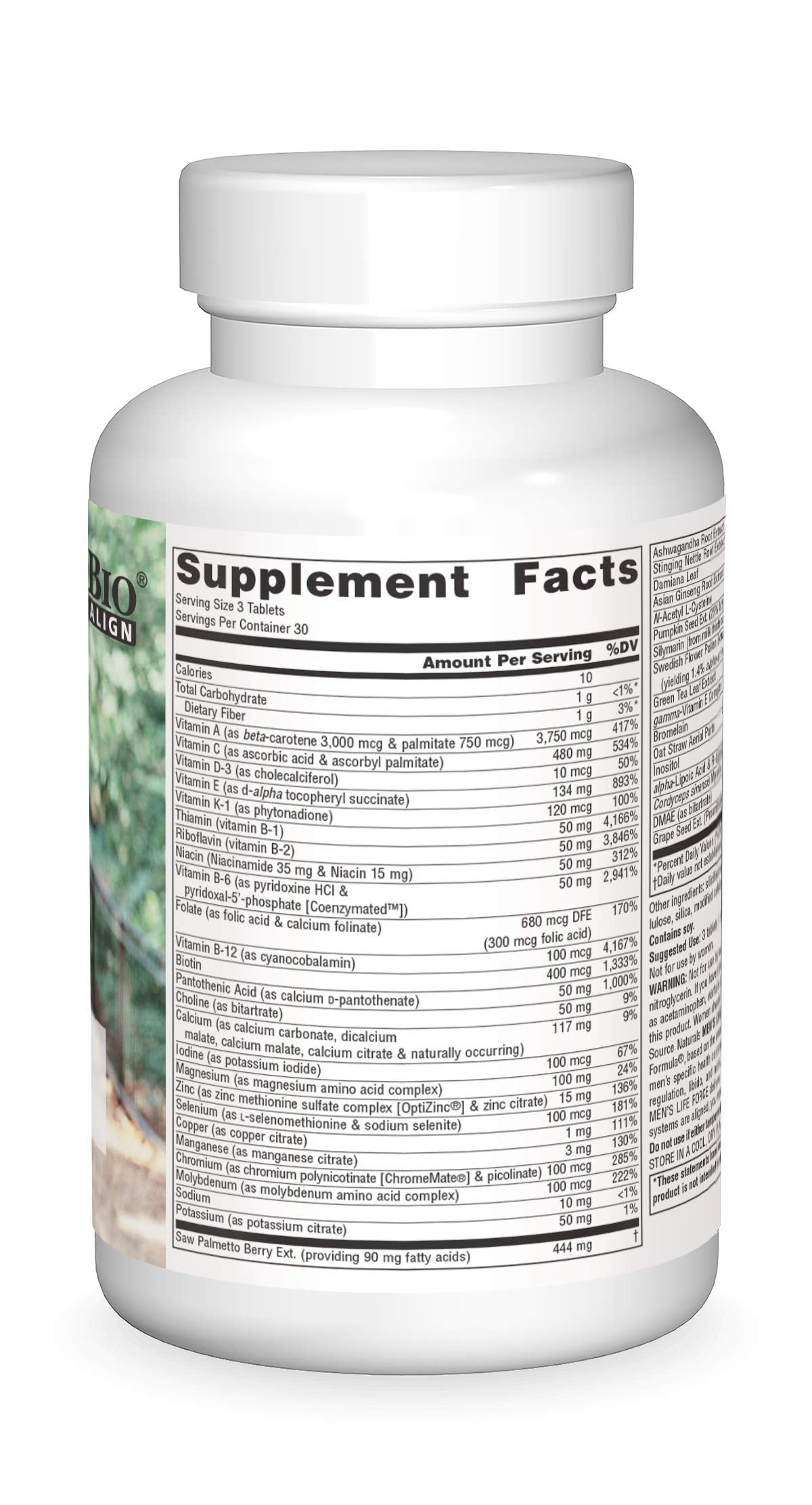 Source Naturals Men's Life Force Daily Multivitamin & Immune Health Supplement Tablets 90