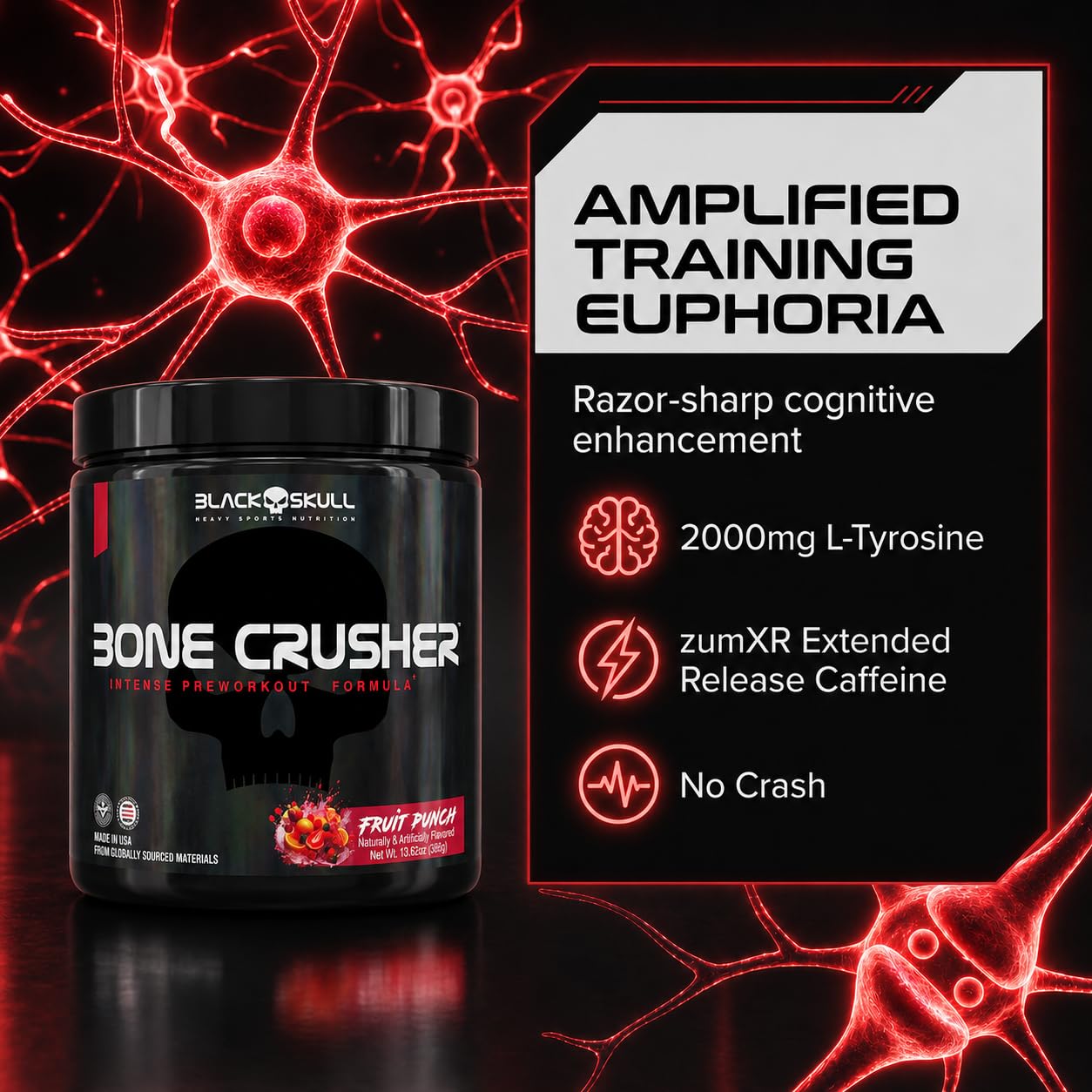 BLACK SKULL Bone Crusher Pre Workout Powder Capsule 60 Capsules