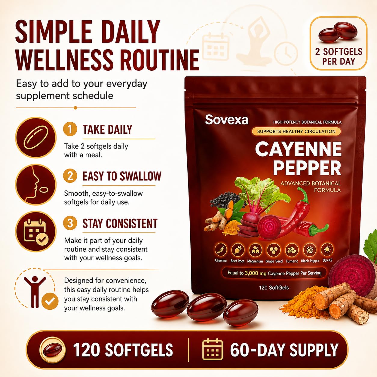 Mastara Sovexa Capsaicina Activa Softgel 120 Count
