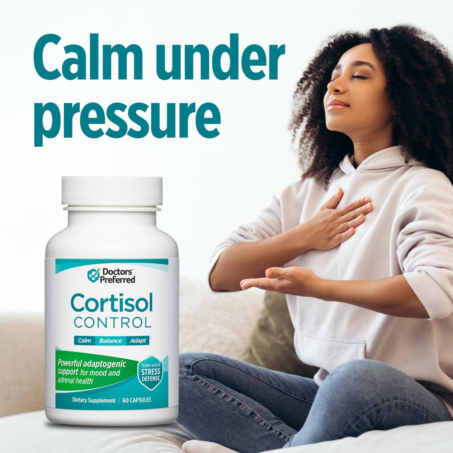Doctors' Preferred Cortisol Control, Adrenal & Stress Support Capsules, 60 Count