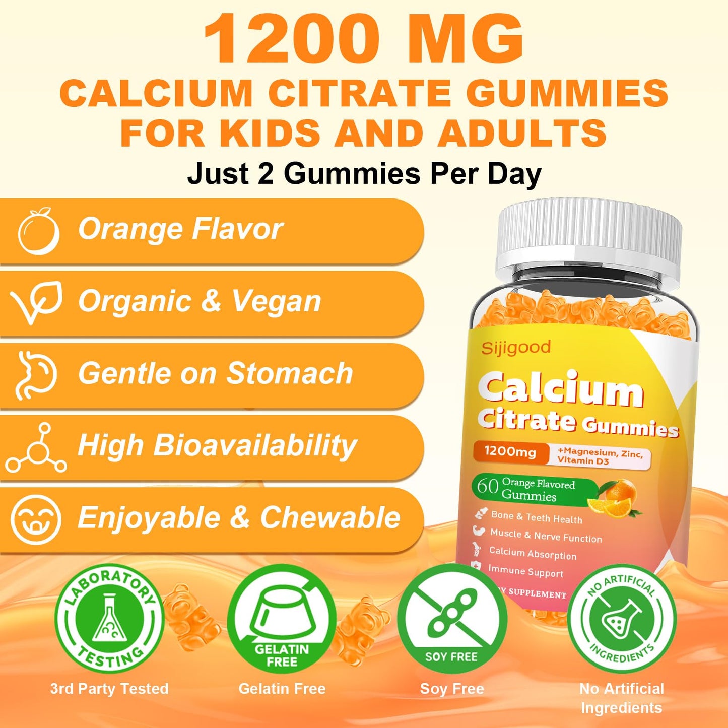 Sijigood Calcium Citrate Gummies 120 Gummies