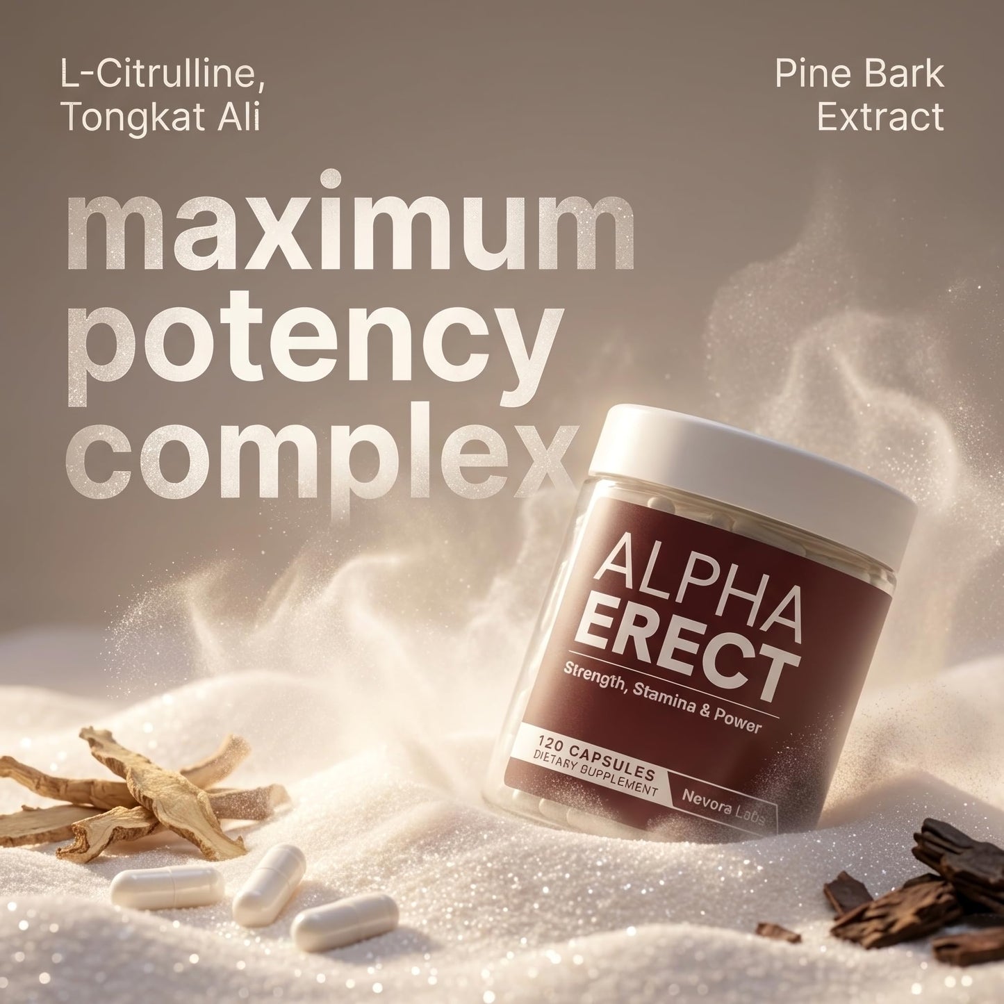 Nevora Labs Alpha Erect Male Enhancing Supplement Capsule 120 Count