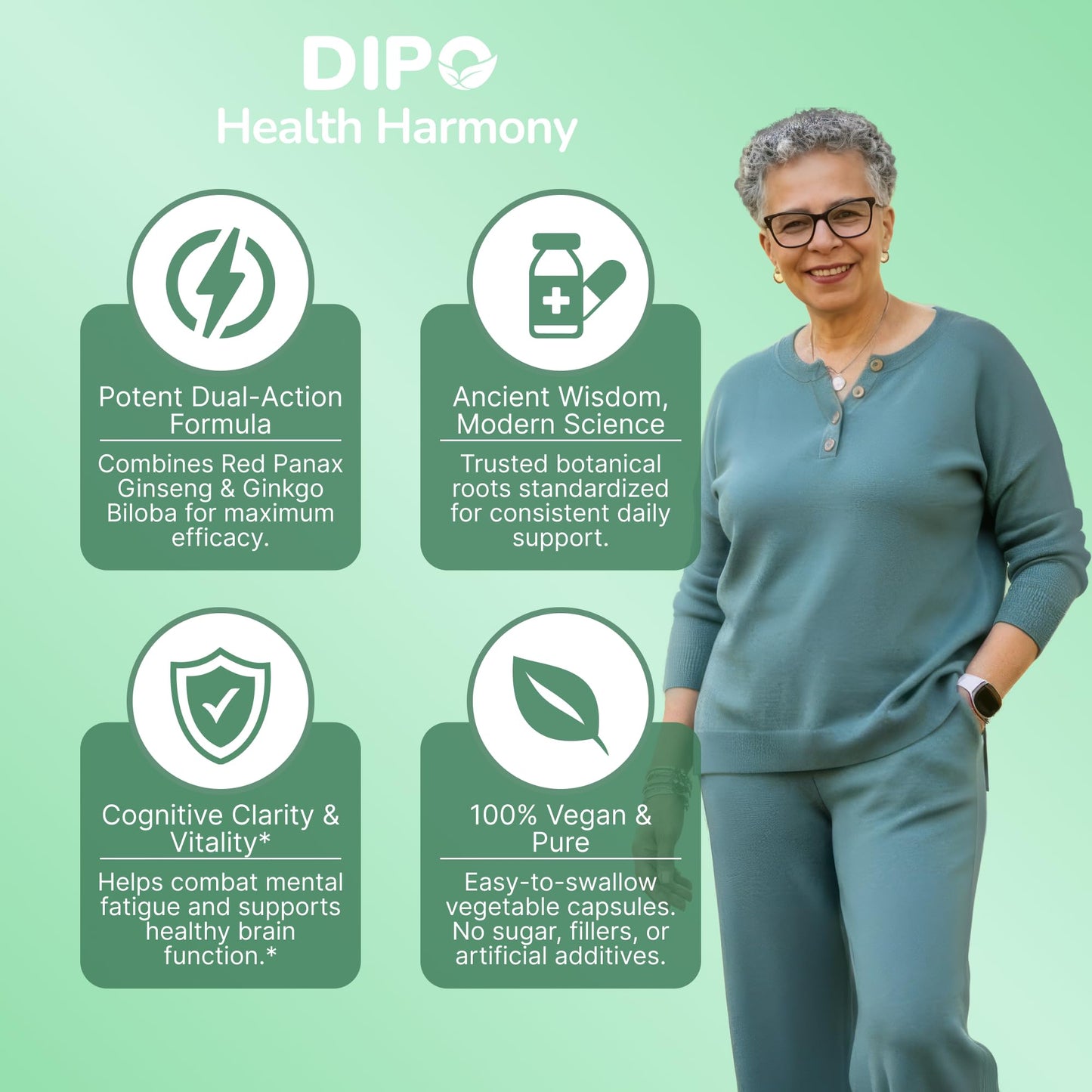 DIPO HEALTH HARMONY Ginkgo Biloba Ultra Extra Strength Capsules, 60 Count
