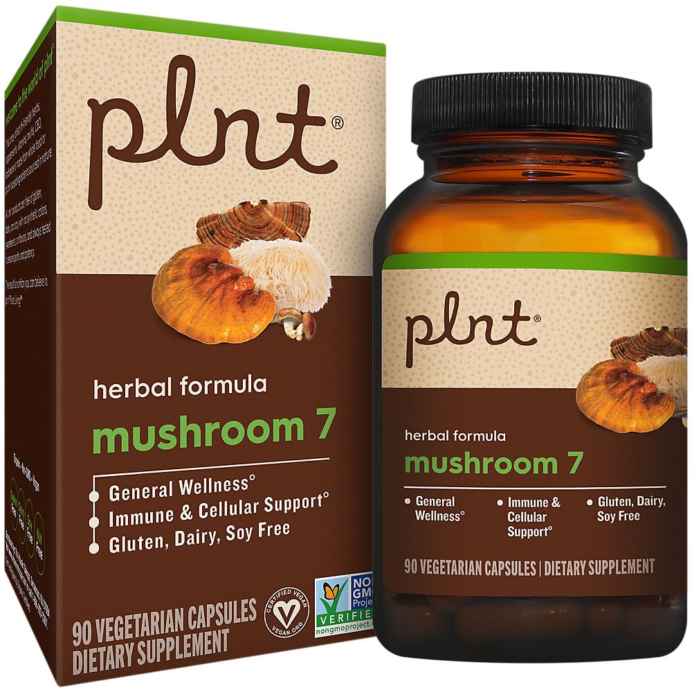plnt Mushroom 7a Herbal Formula Promotes General Wellness, 90 Vegetarian Capsules