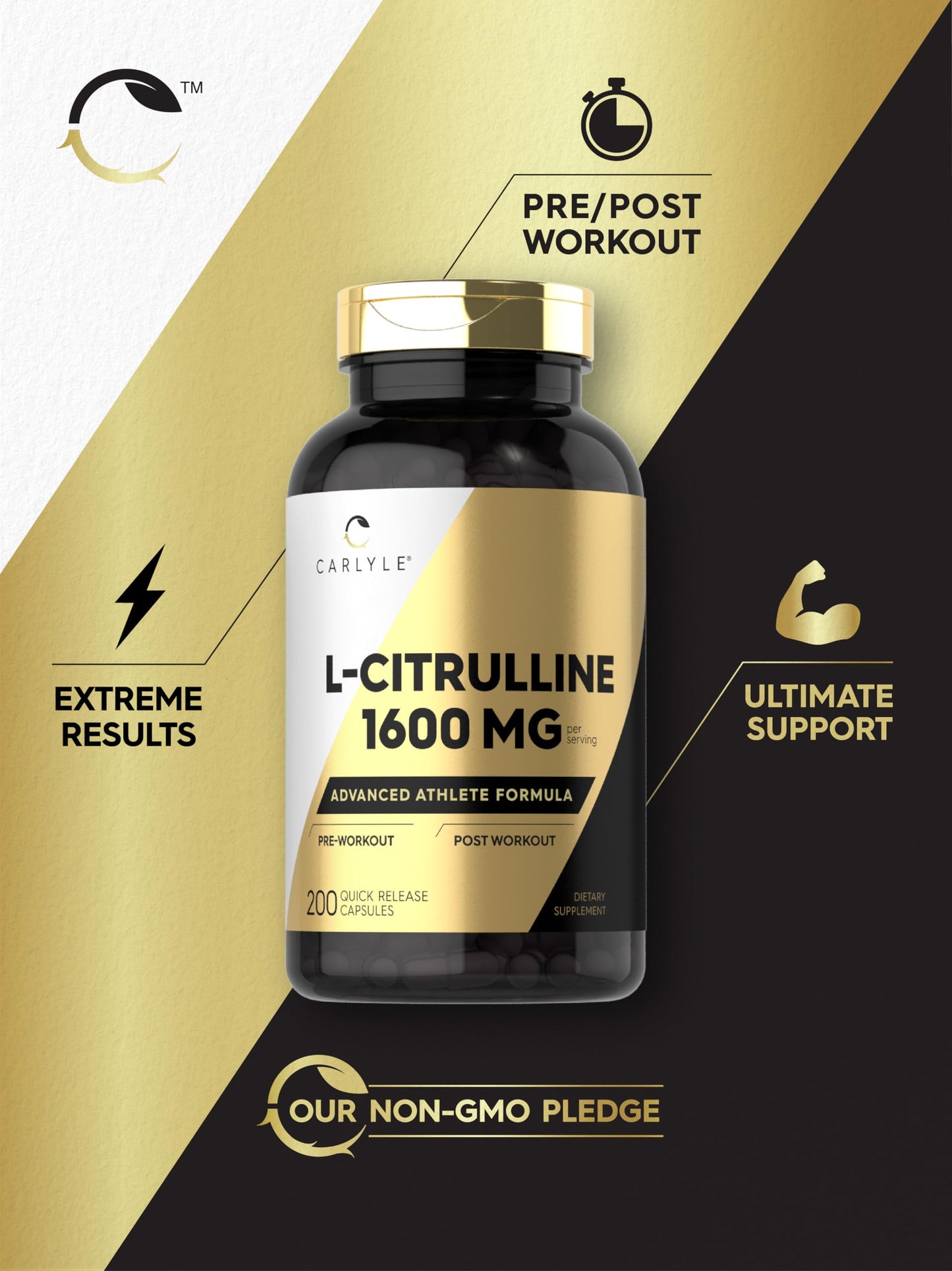 Carlyle L Citrulline 1600mg Capsules, 200 Count