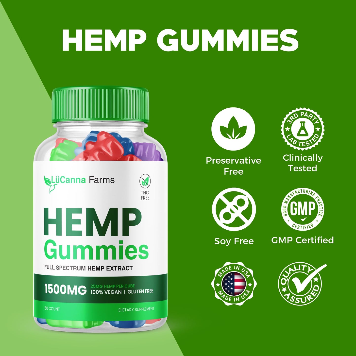 Purvia Lucanna Farms Hemp Gummies 300 Gummies