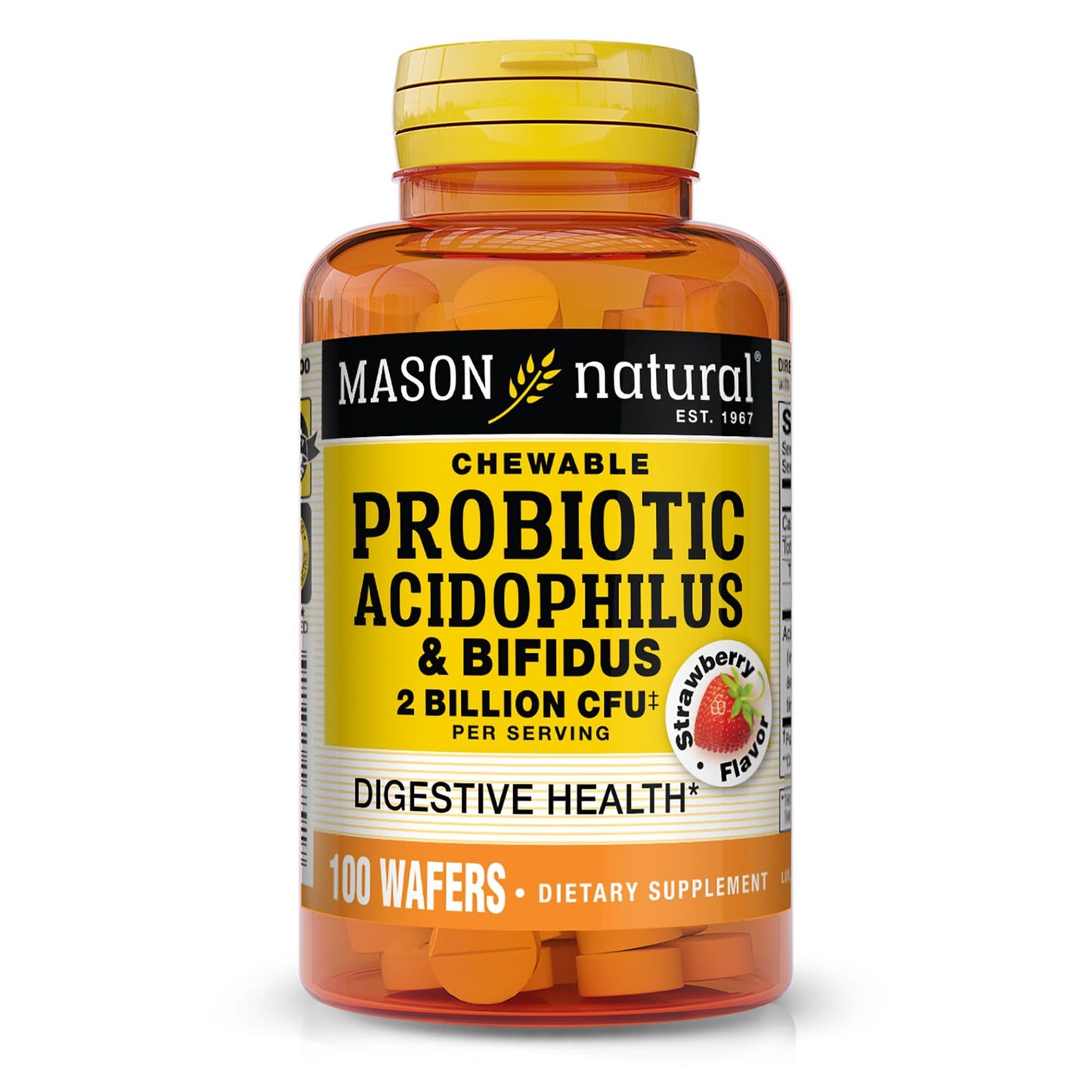 MASON NATURAL Probiotic Acidophilus with Bifidus Chewable Wafers 100
