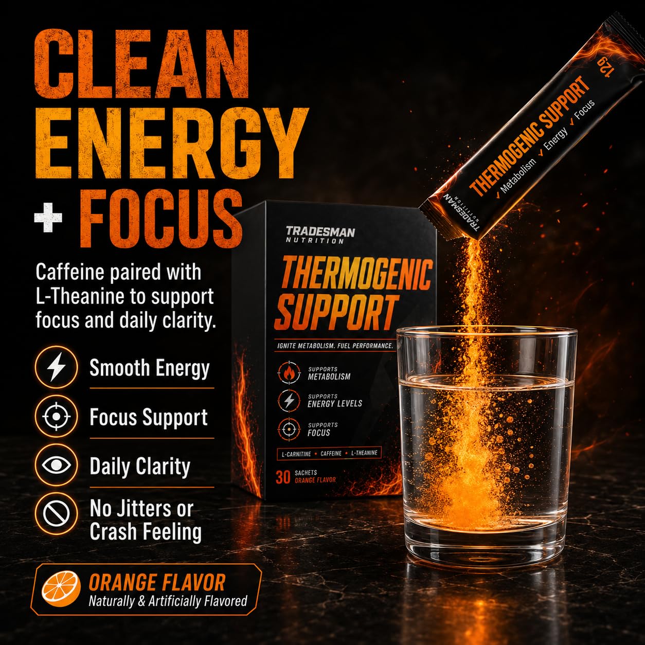 TRADESMAN NUTRITION Shred, Metabolism Support Formula for Energy & Focus Powder 1