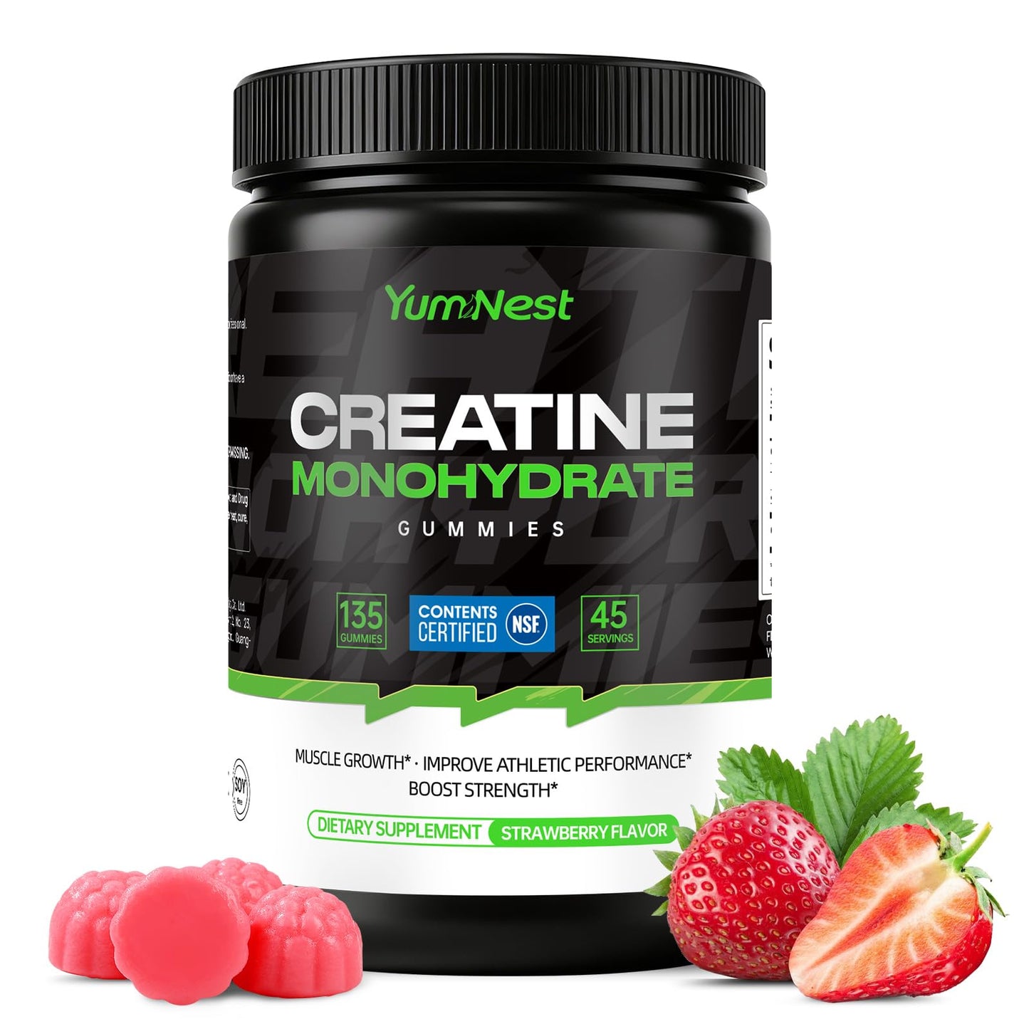YumNest Creatine Monohydrate Gummies 5000 mg Gummy 135 Count