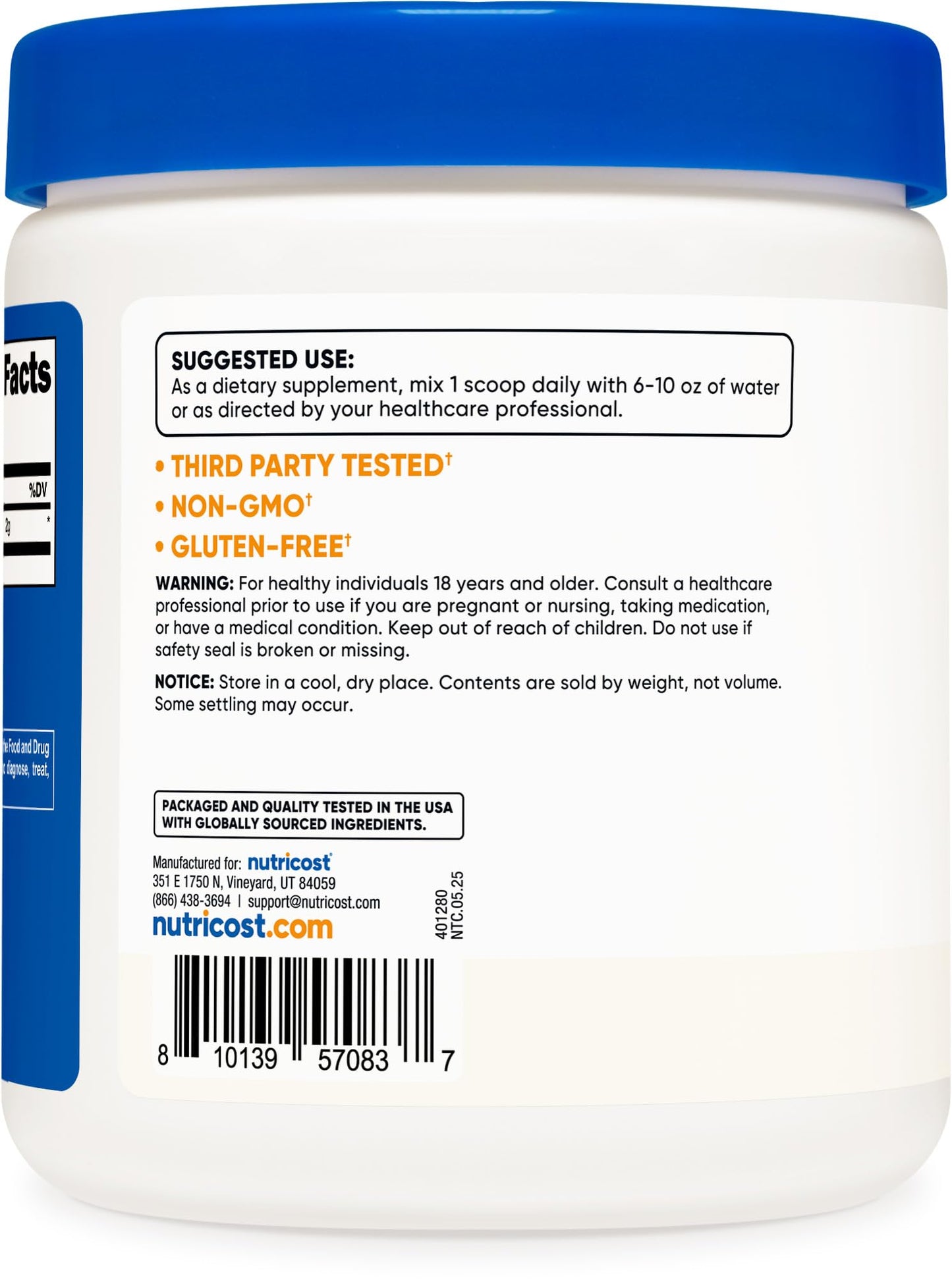 Nutricost Taurine Powder 250 Gram (Pack of 2)