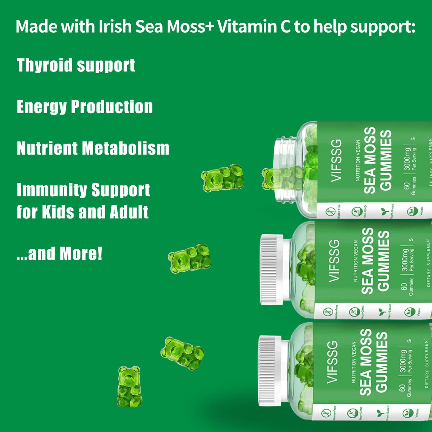 VIFSSG Sea Moss Gummies 60 Gummies