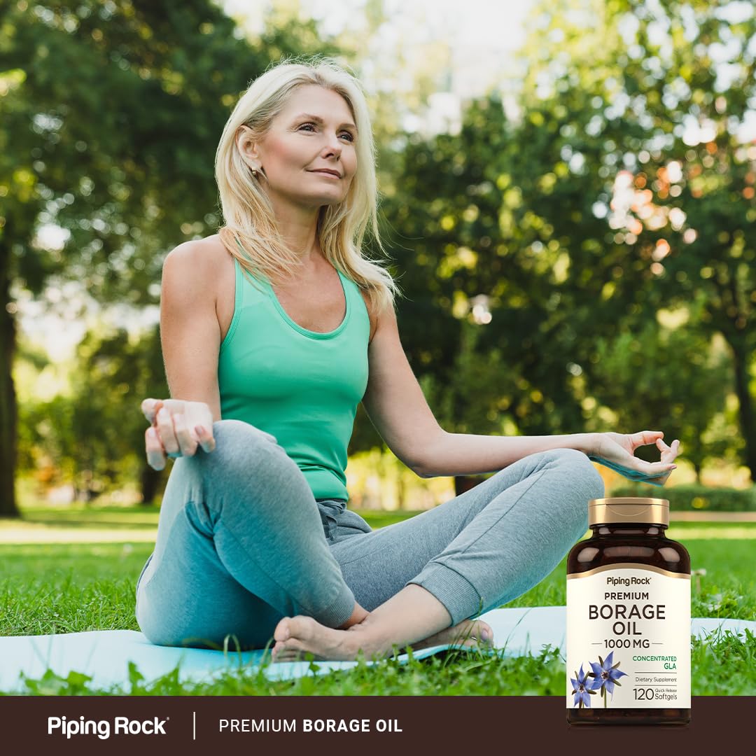 Piping Rock Borage Oil Supplement 1000mg Softgels 120