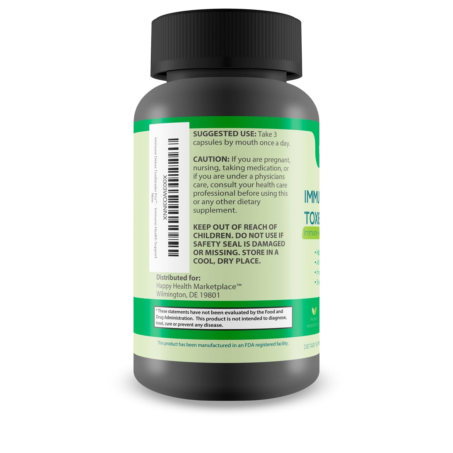 Happy Health Marketplace Immune Detox Toxibinder Pro - Detox & Immune Support Supplement - Full Body Cleanse Support Capsule, 1 Count