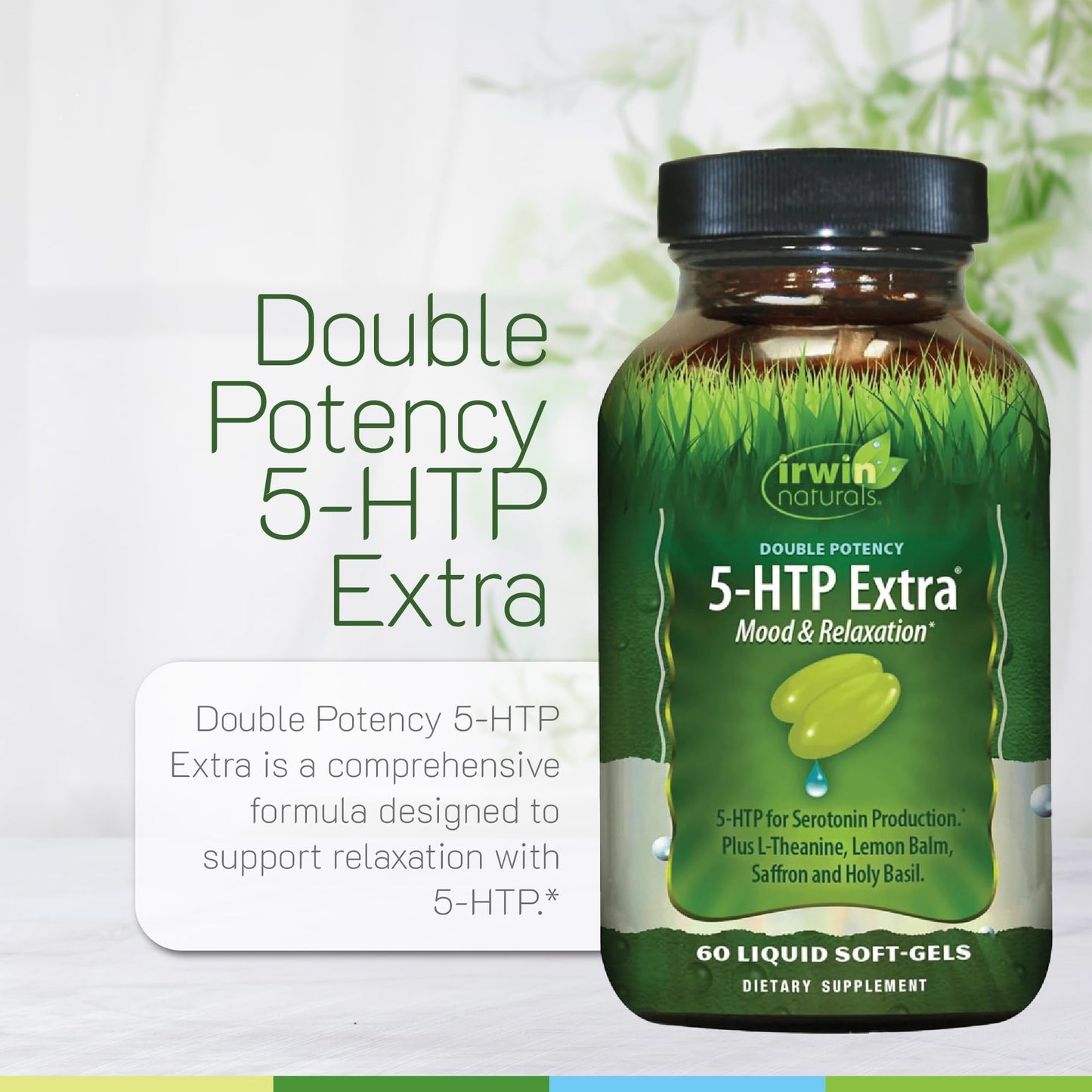 Irwin Naturals Double Potency 5-HTP Extra Mood Balance Formula Softgels 60
