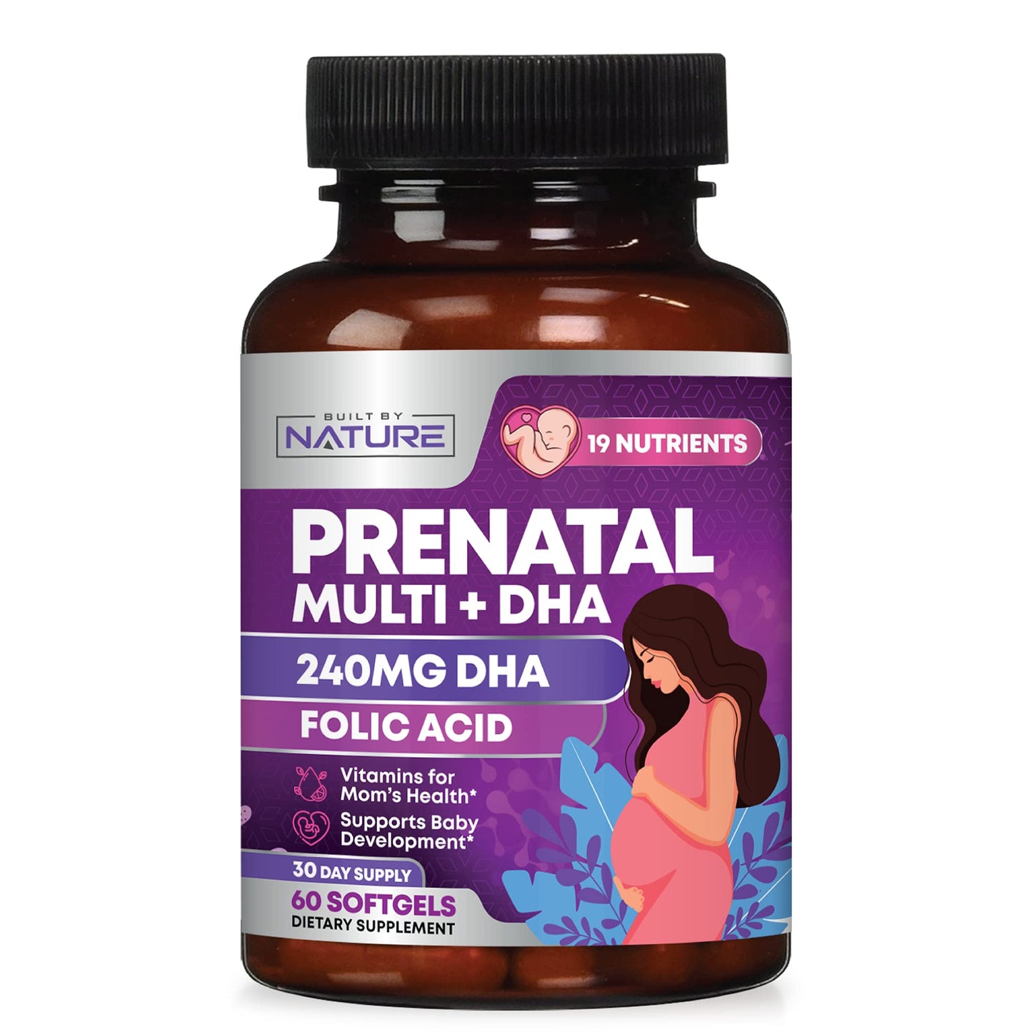 Built by Nature Prenatal Vitamins for Women Softgels, 60 Count