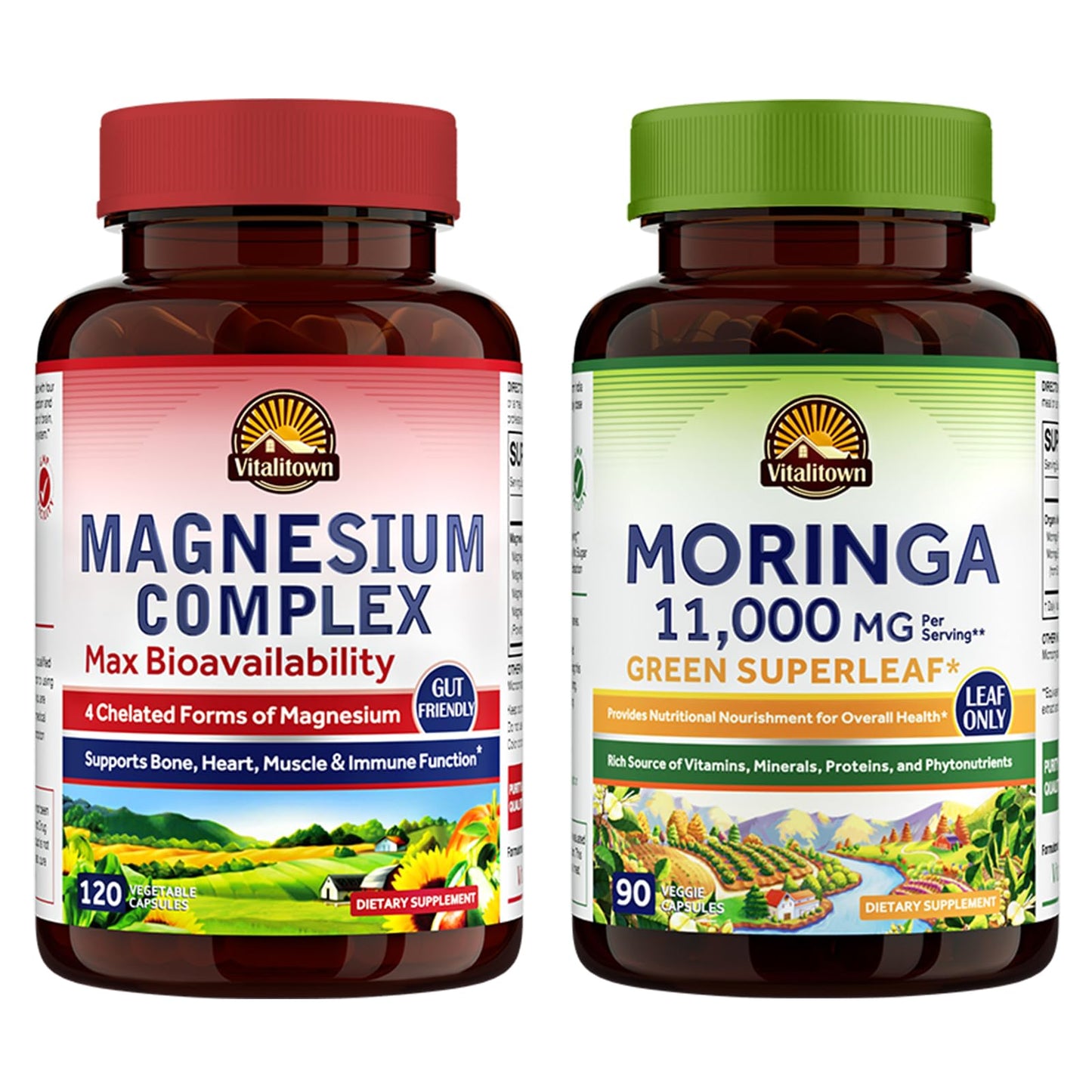 Vitalitown Magnesium + Moringa Bundle Capsules, 210 Capsules
