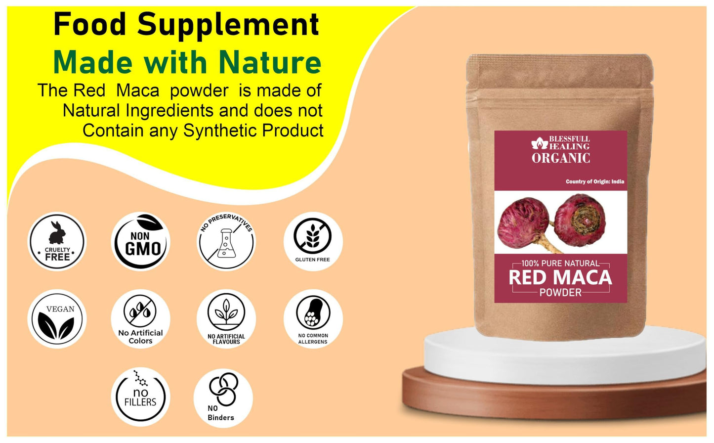 Blessfull Healing Organic Red Maca Powder 10.58 oz