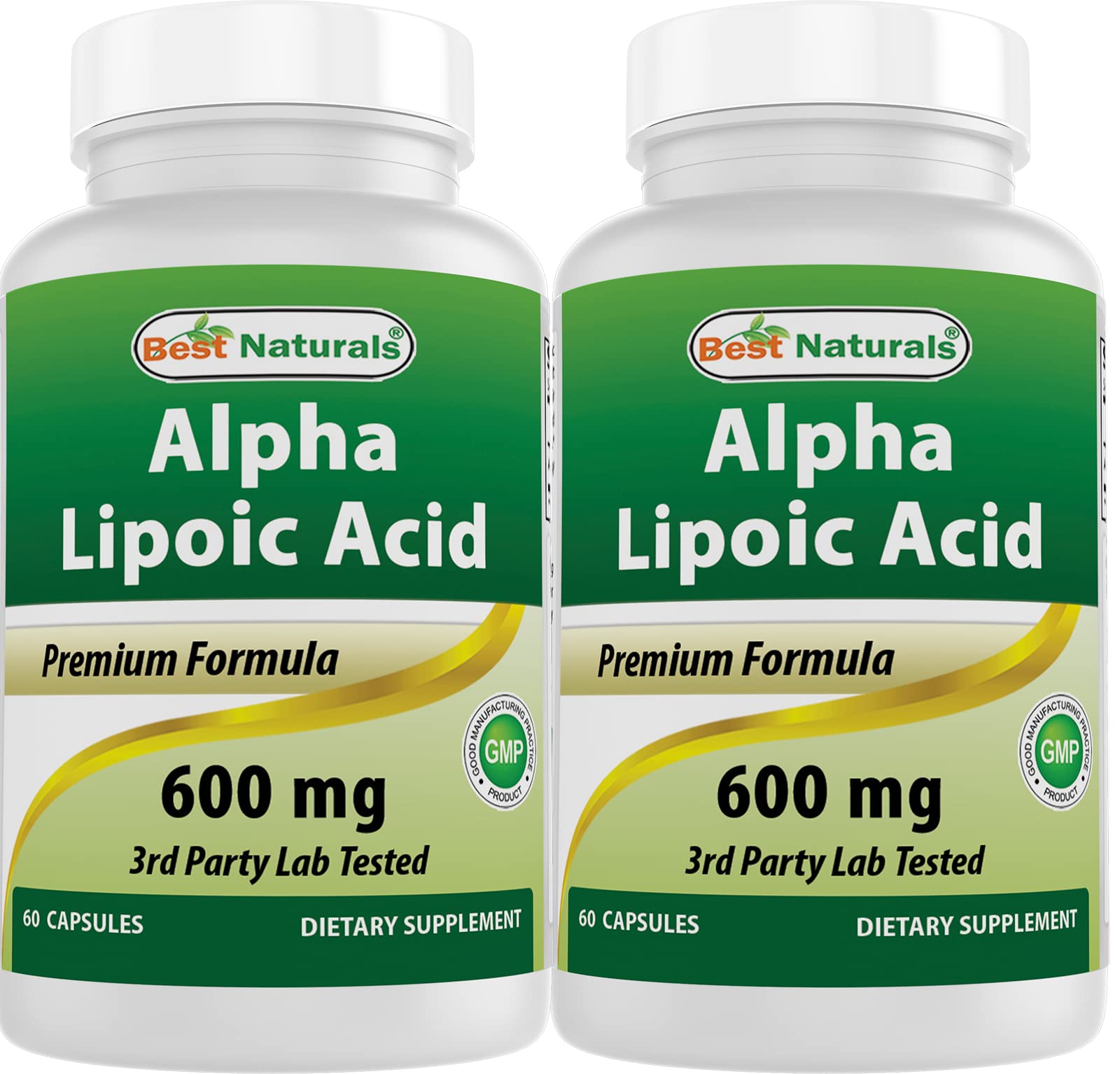 Best Naturals Alpha Lipoic Acid 600 mg Capsules 120 Count