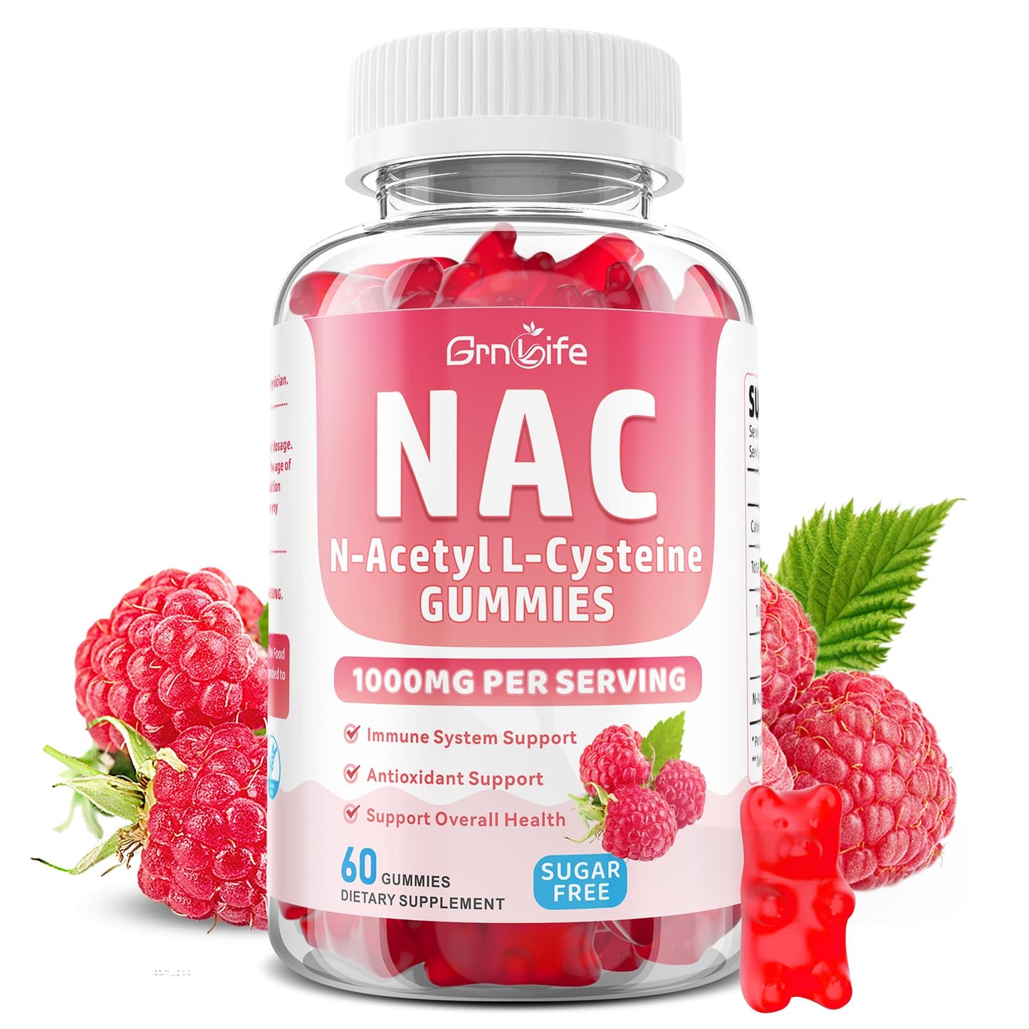GrnLife N-Acetyl Cysteine Gummies 1000mg, 60 Count