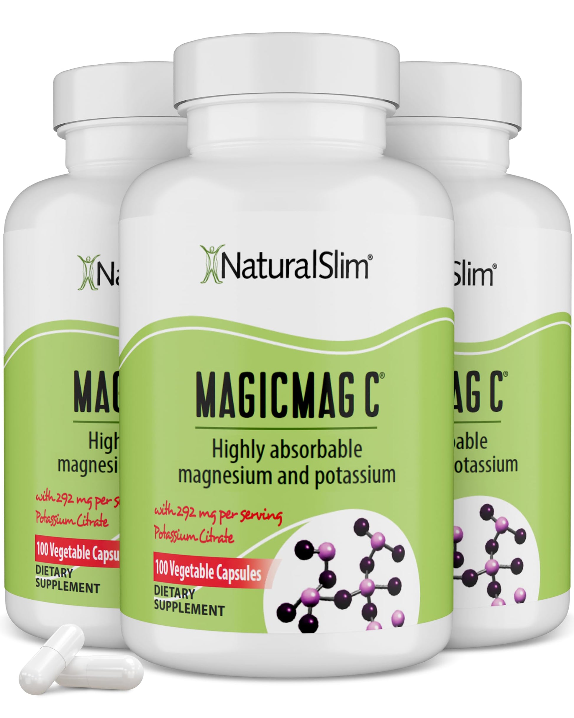 NaturalSlim MagicMag C Magnesium Citrate Capsules, 300 Count