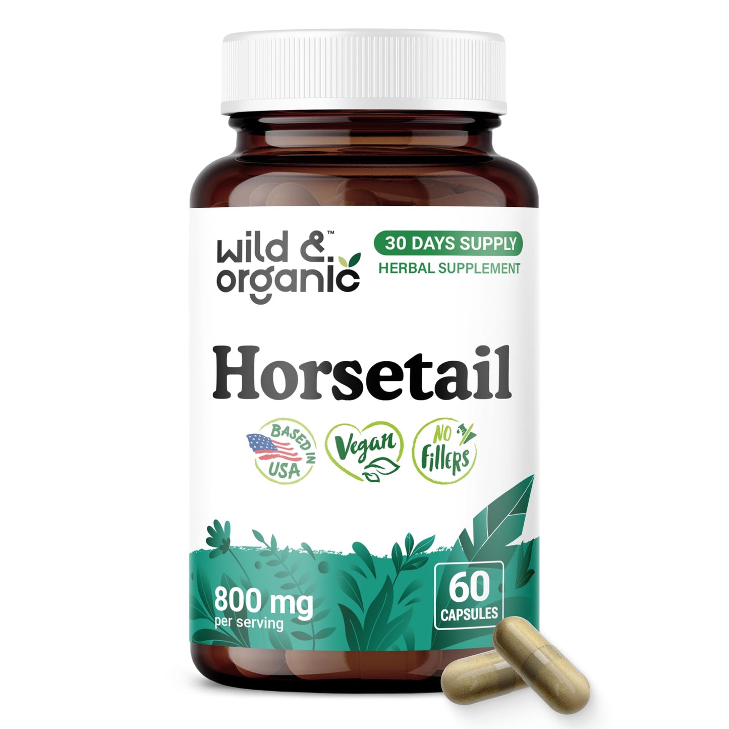 Wild & Organic Horsetail Capsules 60 Count