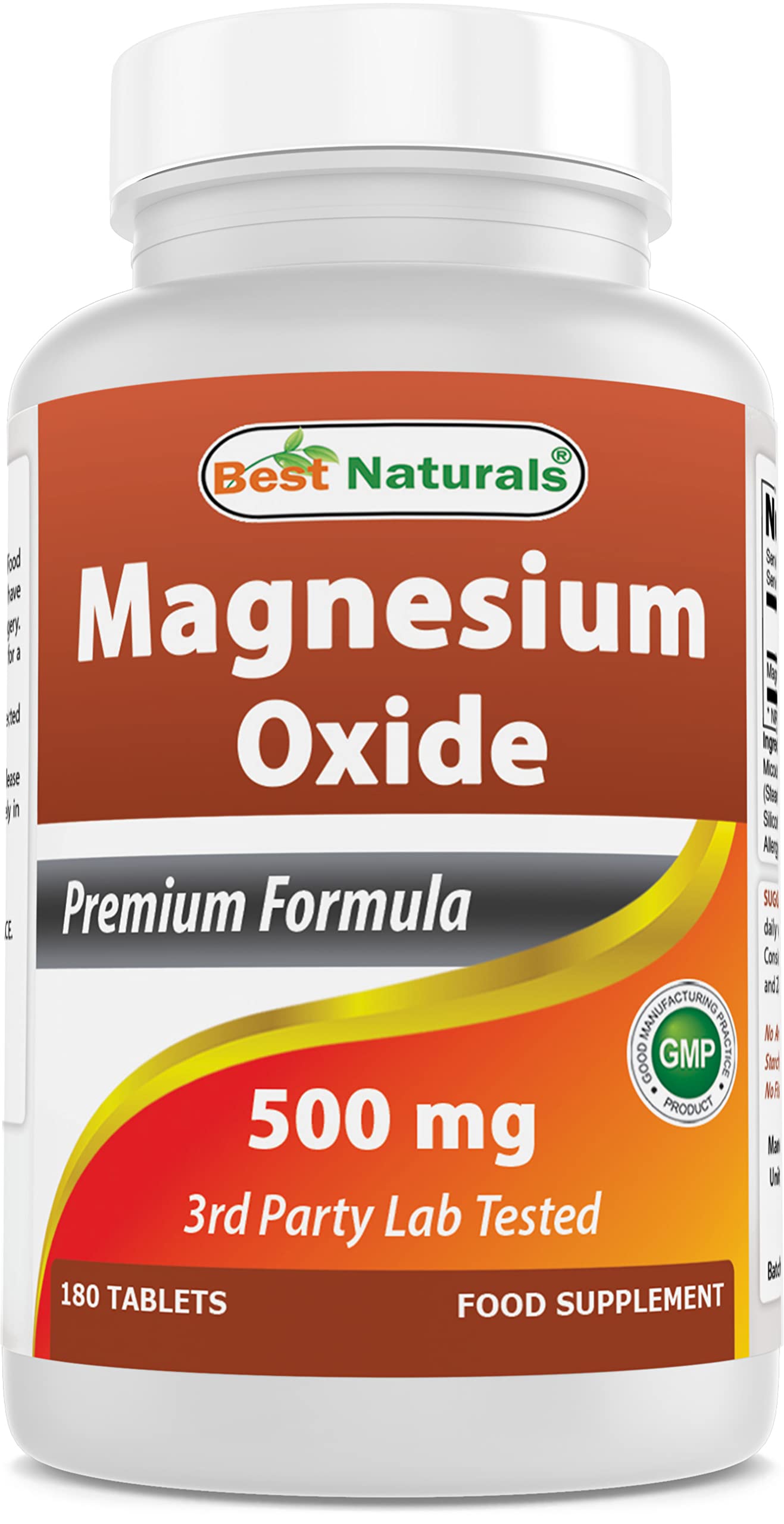 Best Naturals Magnesium Oxide 500 mg Tablet, 180 Tablets