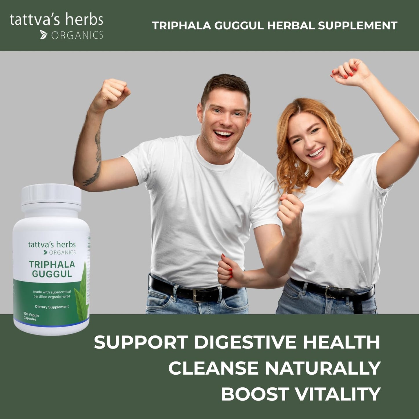 Tattva's Herbs Triphala Guggul Herbal Supplement Capsules, 120 Count
