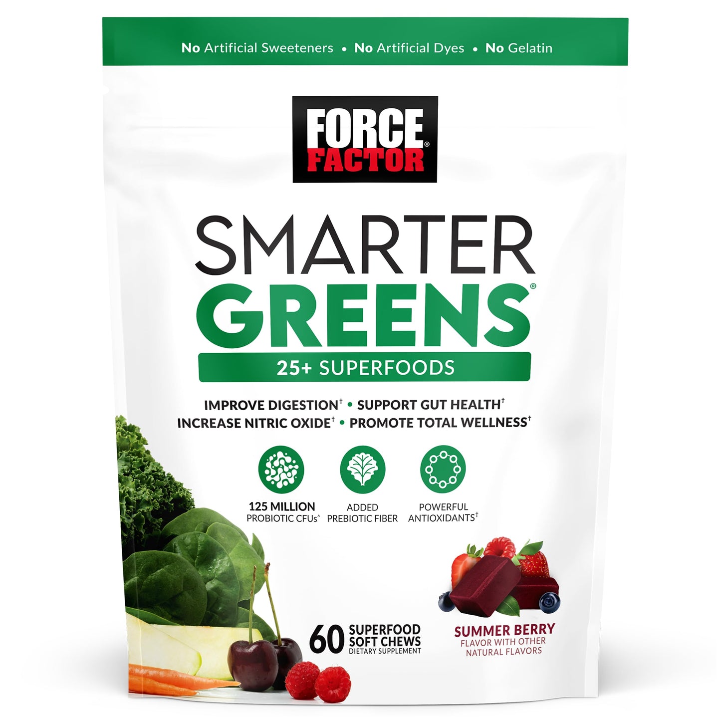 Force Factor Total Beets Soft Chews and Smarter Greens Superfood Chews, 180 Count